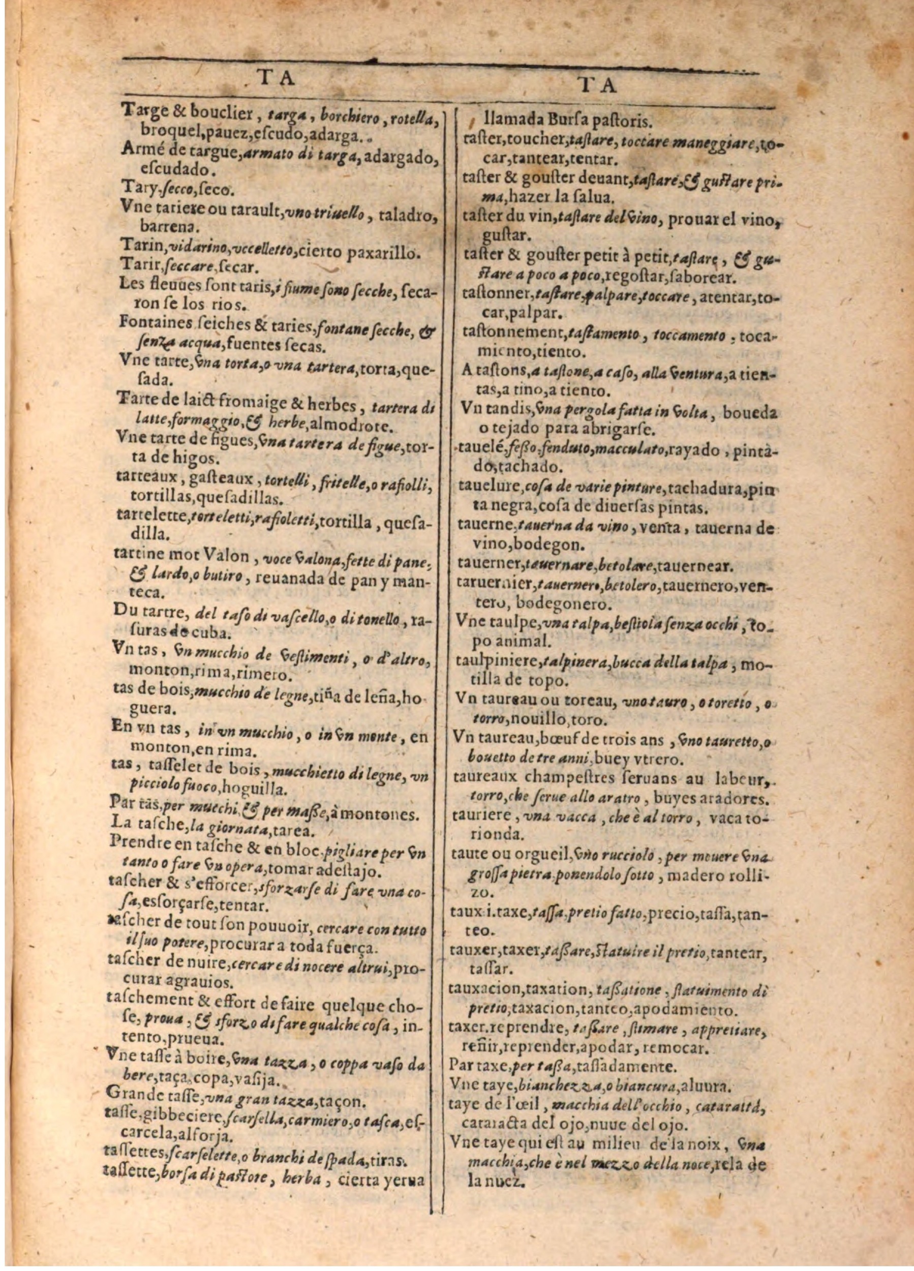 1609 - Philippe Albert et Alexandre Pernet - Trésor des trois langues française, italienne et espagnole (Seconde partie) - BSB Munich 1609 - Philippe Albert et Alexandre Pernet - Trésor des trois langues française, italienne et espagnole (Seconde partie) - BSB Munich