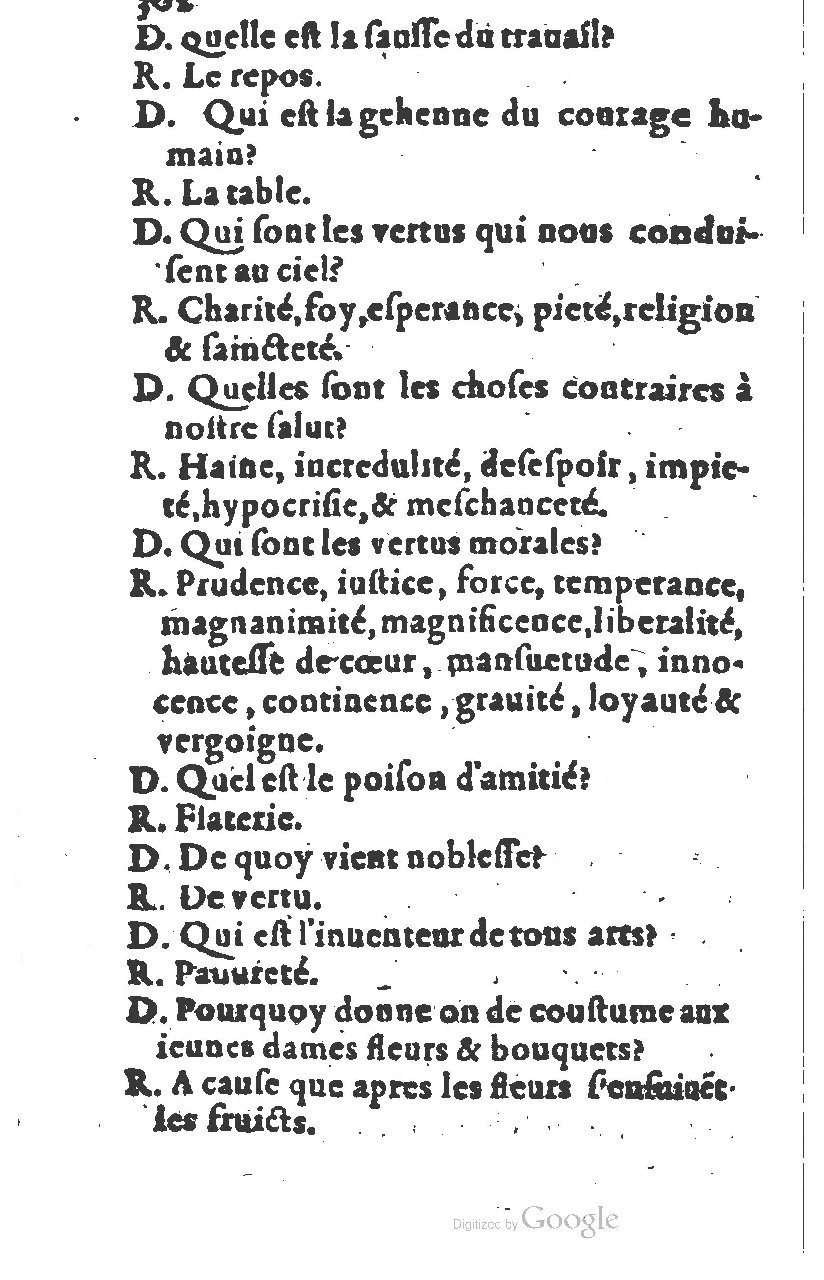 1581 - Nicolas Bonfons  - Trésor des sentences dorées - Princeton