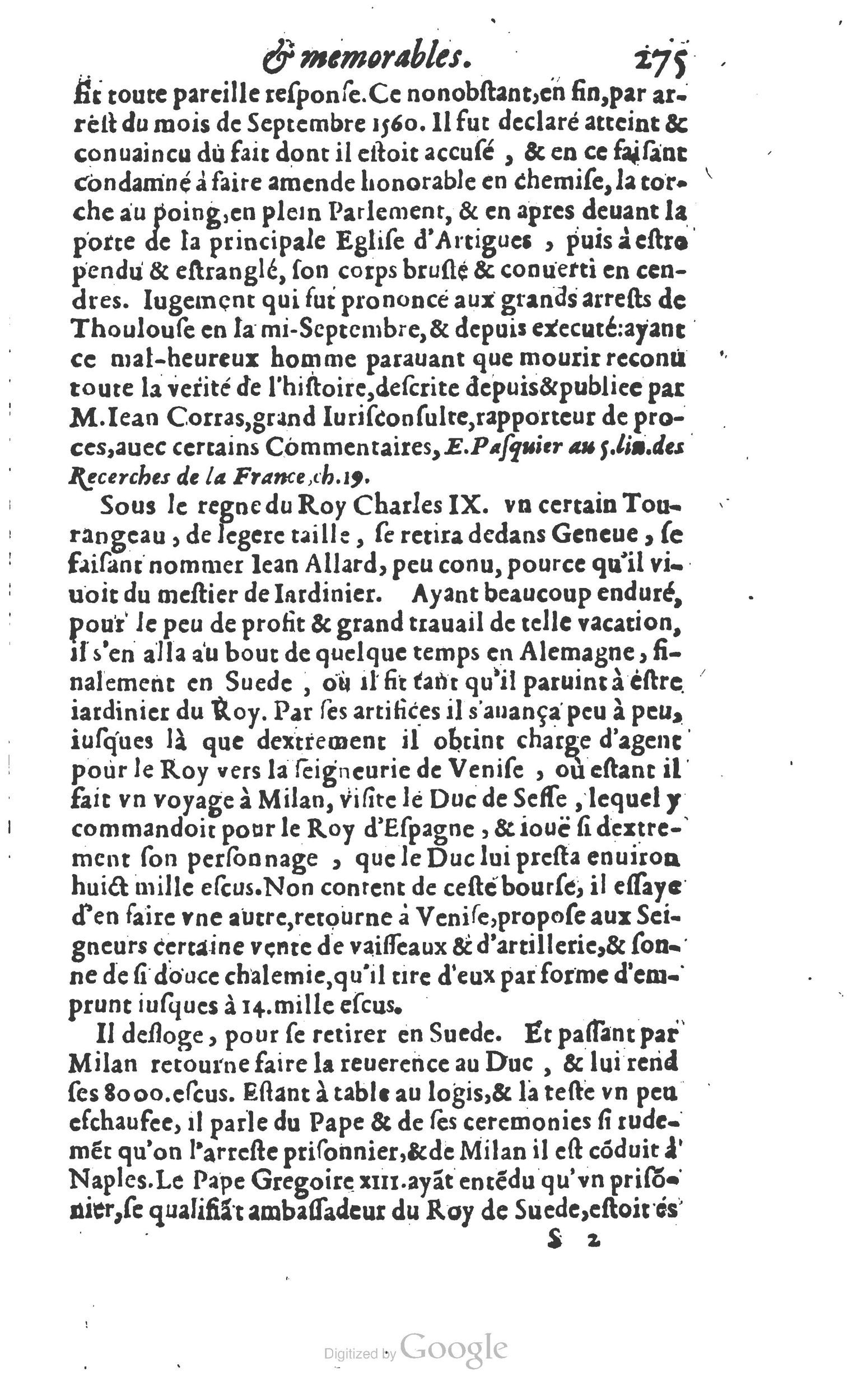 1610 - Paul Marceau - Trésor d’histoires admirables et mémorables - Princeton