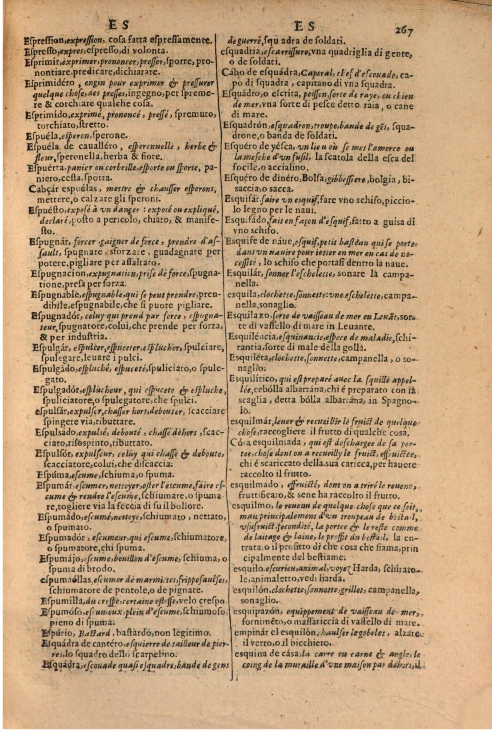 1606 - Samuel Crespin - Thresor des trois langues, francoise, italiene et espagnolle - BSB Munich