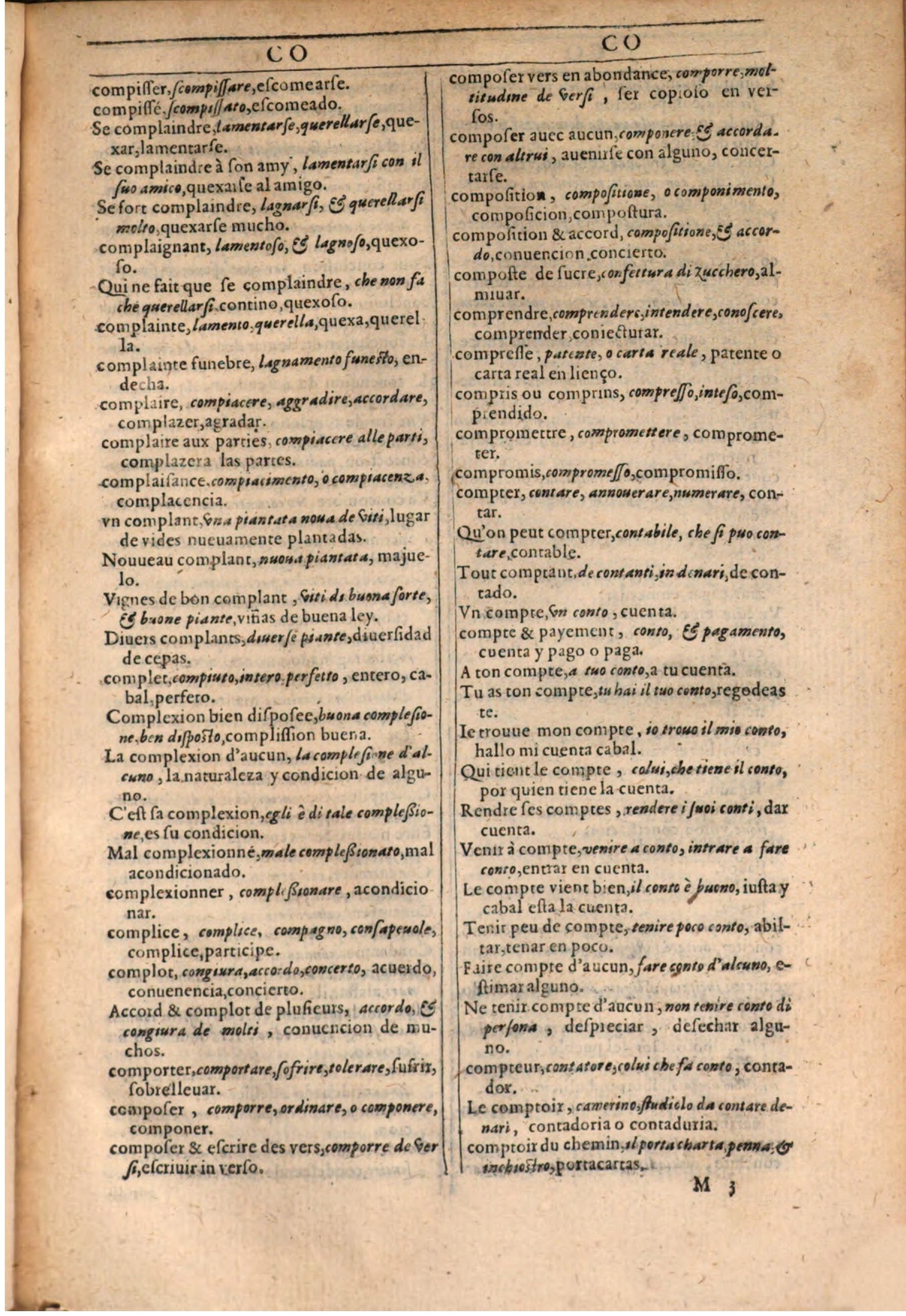 1609 - Philippe Albert et Alexandre Pernet - Trésor des trois langues française, italienne et espagnole (Seconde partie) - BSB Munich