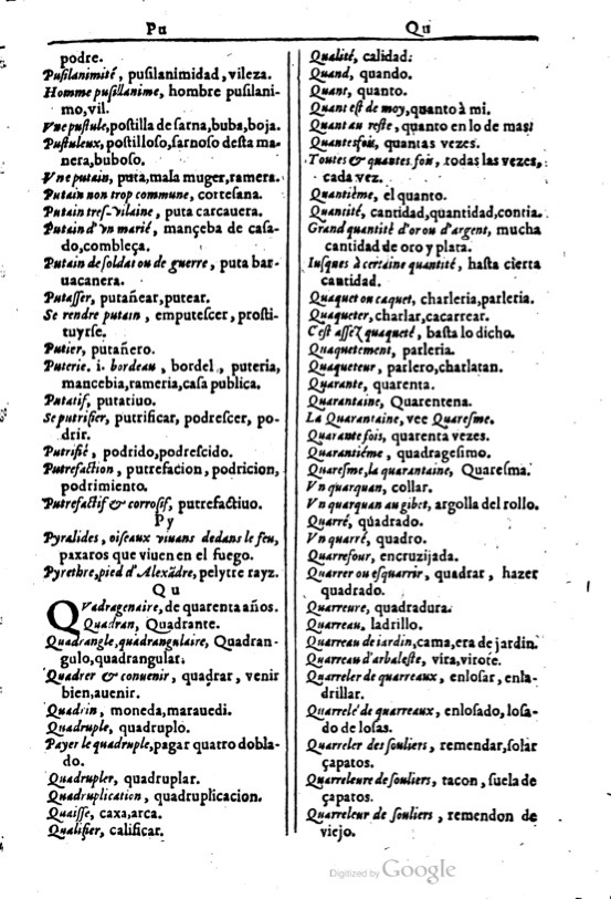 1616 - Veuve Marc Orry - Trésor des deux langues espagnole et française (Première et Seconde parties) - BM Lyon