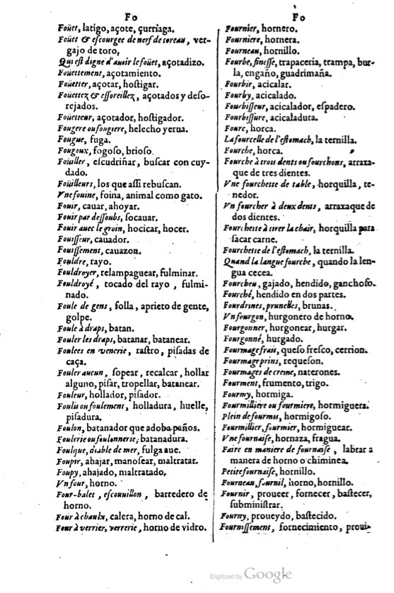 1621 - Adrian Tiffaine - Trésor des deux langues espagnole et française - BM Lyon