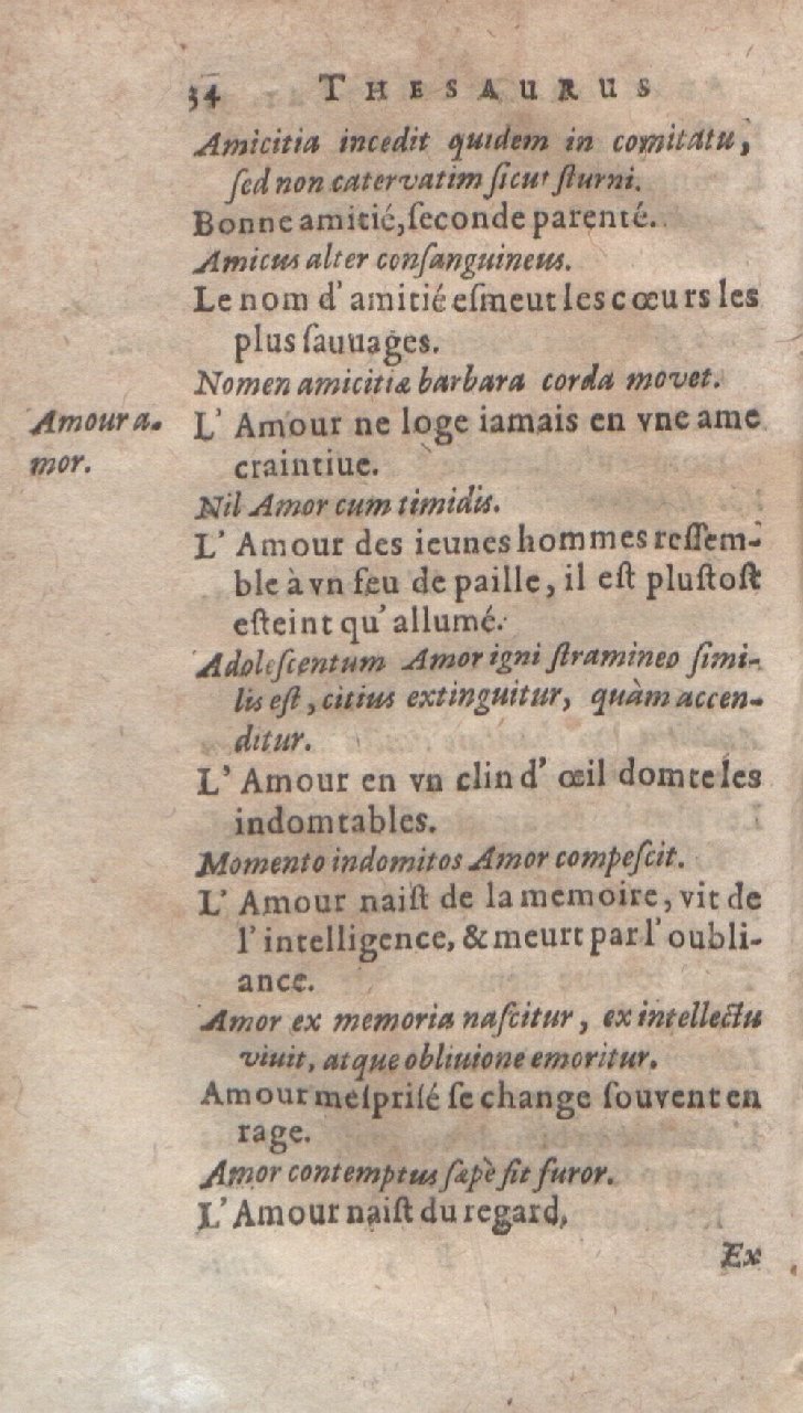 1612 - Dominicus Custos - Trésor des proverbes français  - Bibliopol-Olomuc