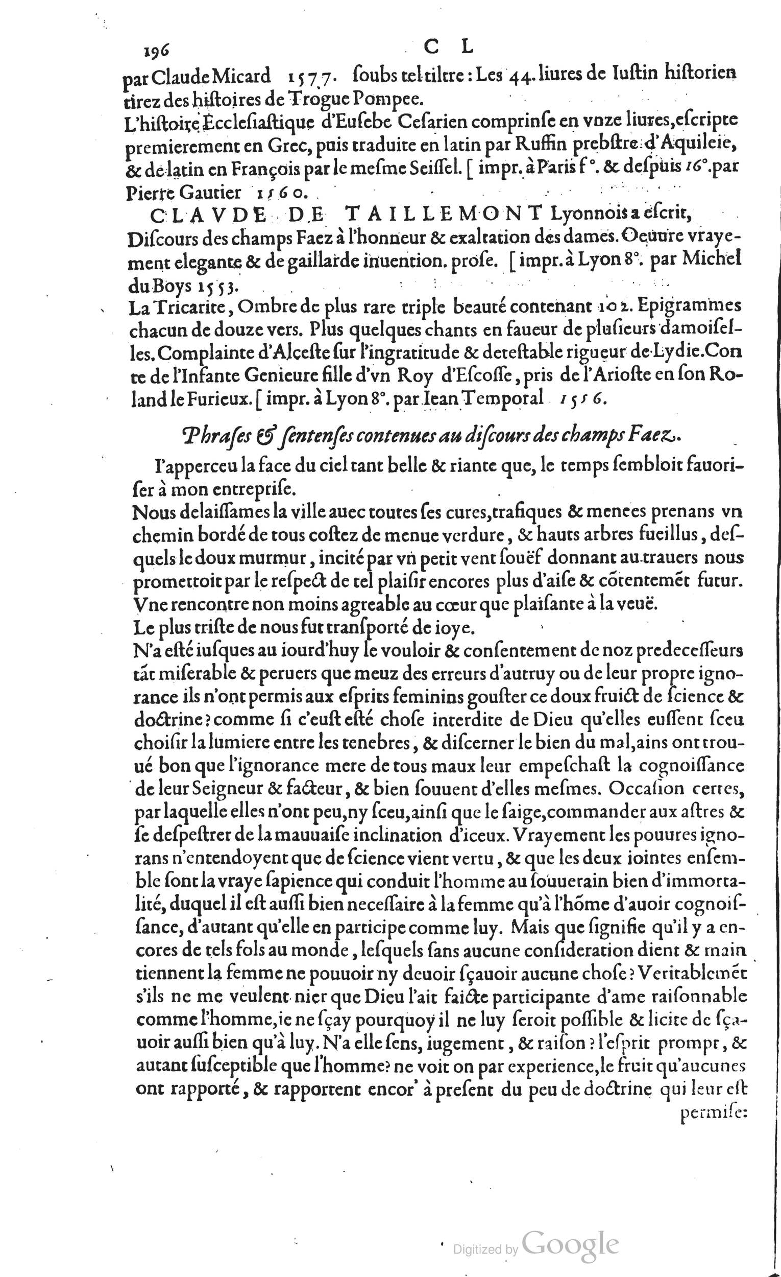 1585 - Barthélemy Honorat - Bibliothèques françaises - BSB Munich