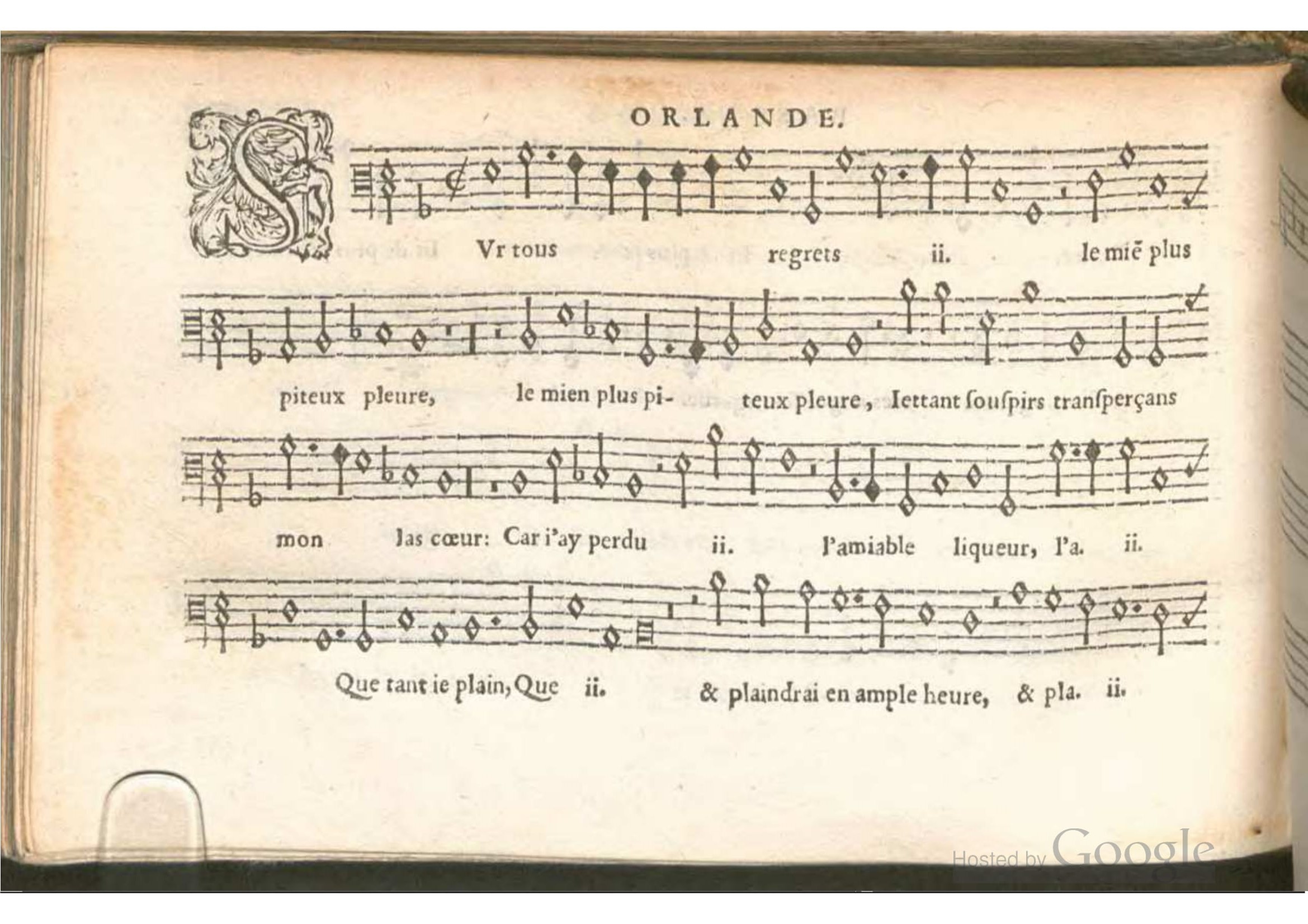 1576 - [Pierre de Saint-André] - Trésor de musique d’Orlande de Lassus Bassus - BSB Munich