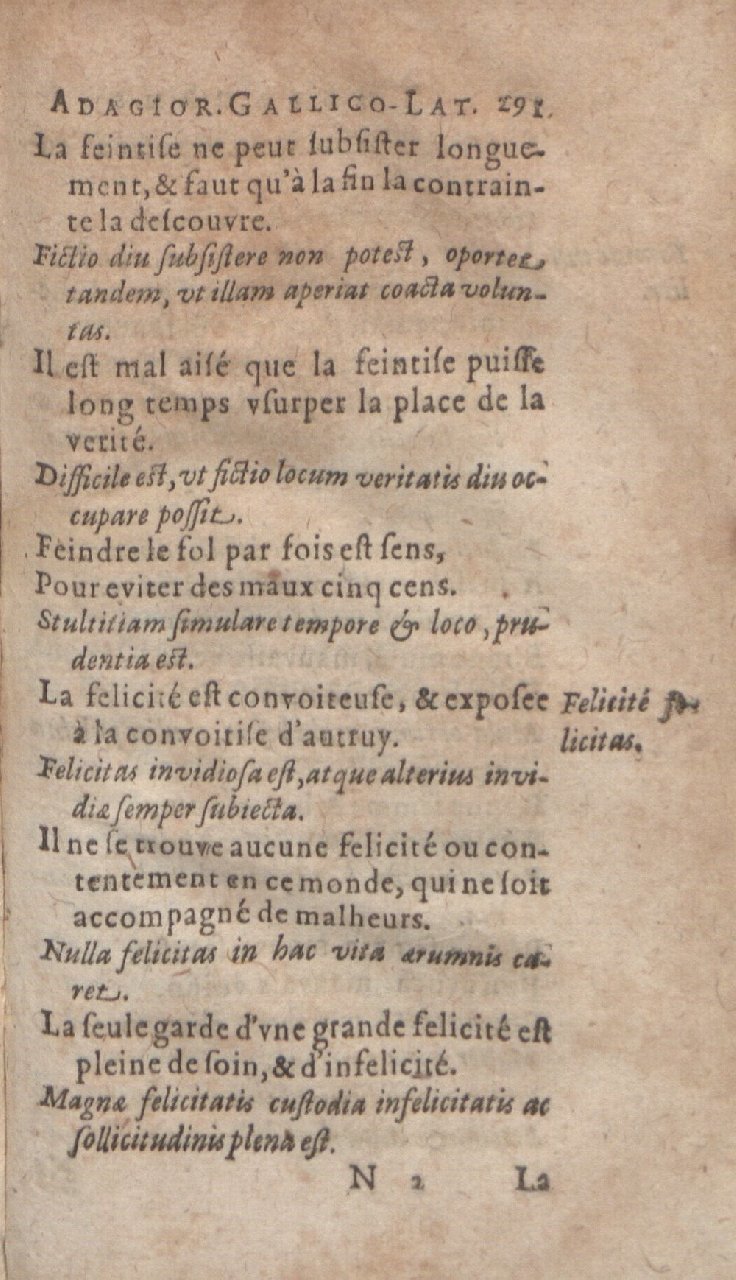 1612 - Dominicus Custos - Trésor des proverbes français  - Bibliopol-Olomuc