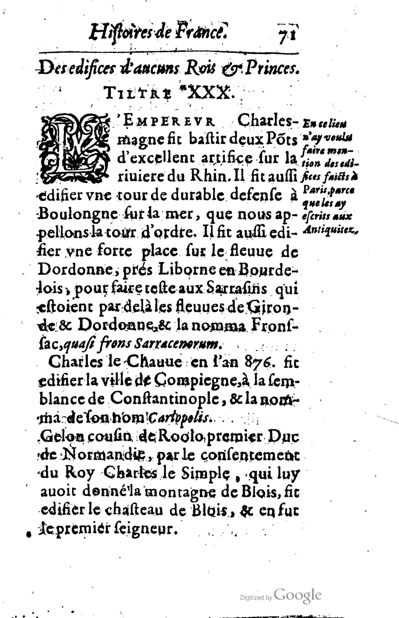 1619 - Jean Corrozet - Trésor des histoires de France - BSB Munich