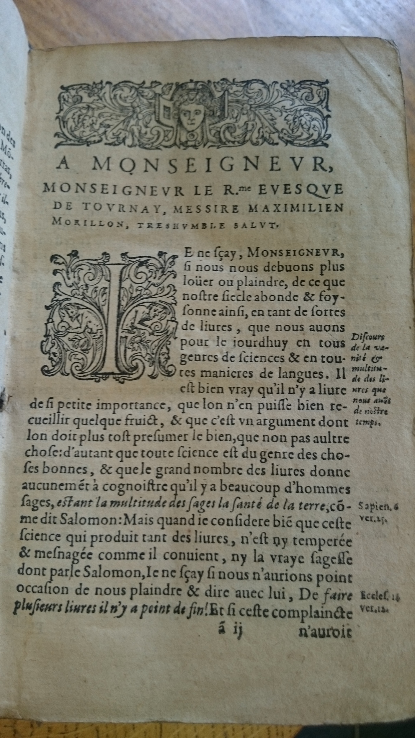 1585 - Jean Bogard - Trésor des faits et dits mémorables des hommes saints et illustres - Douai Quincy