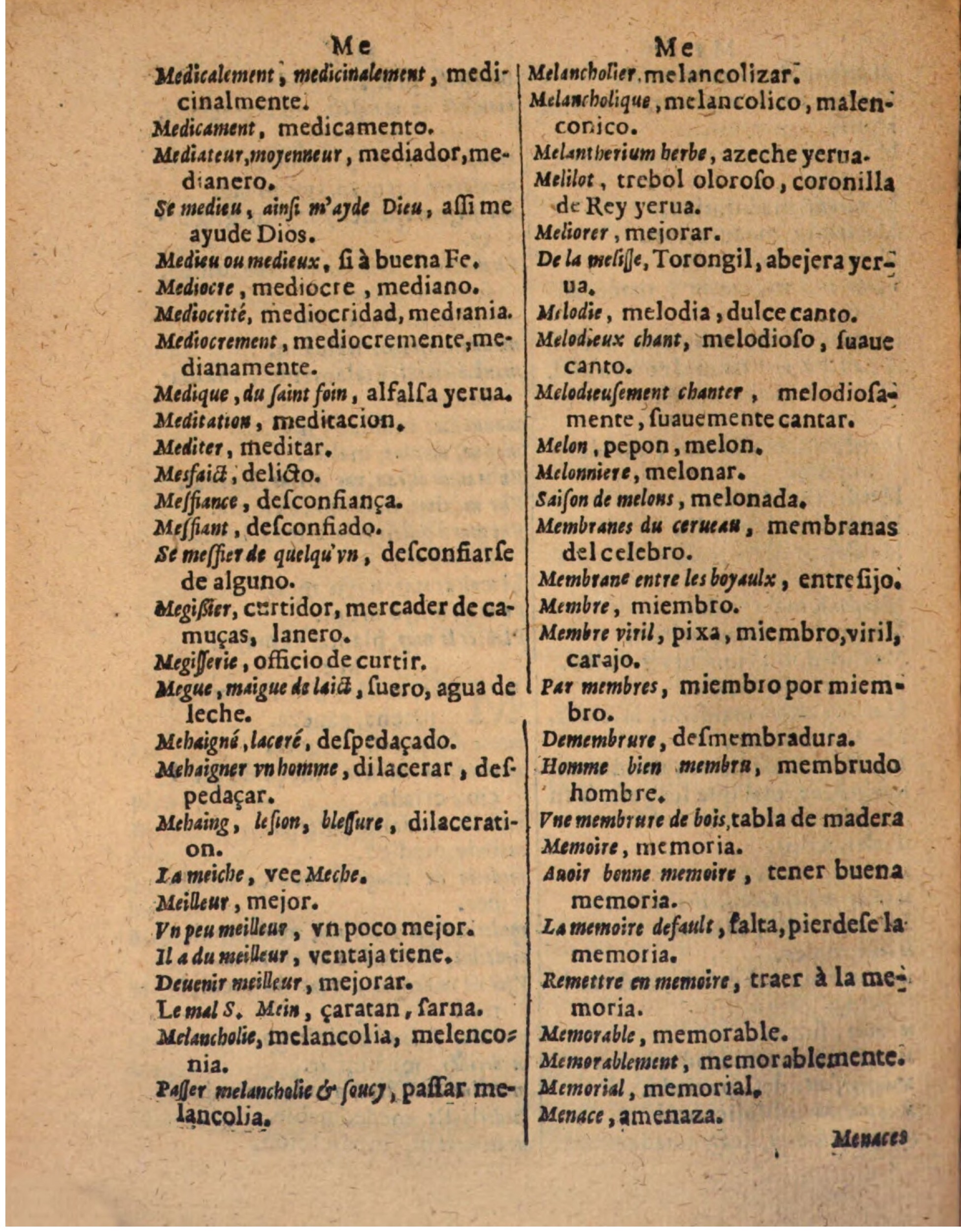 1624 - Hubert Antoine - Trésor des deux langues espagnole et française (Seconde partie) - BSB Munich