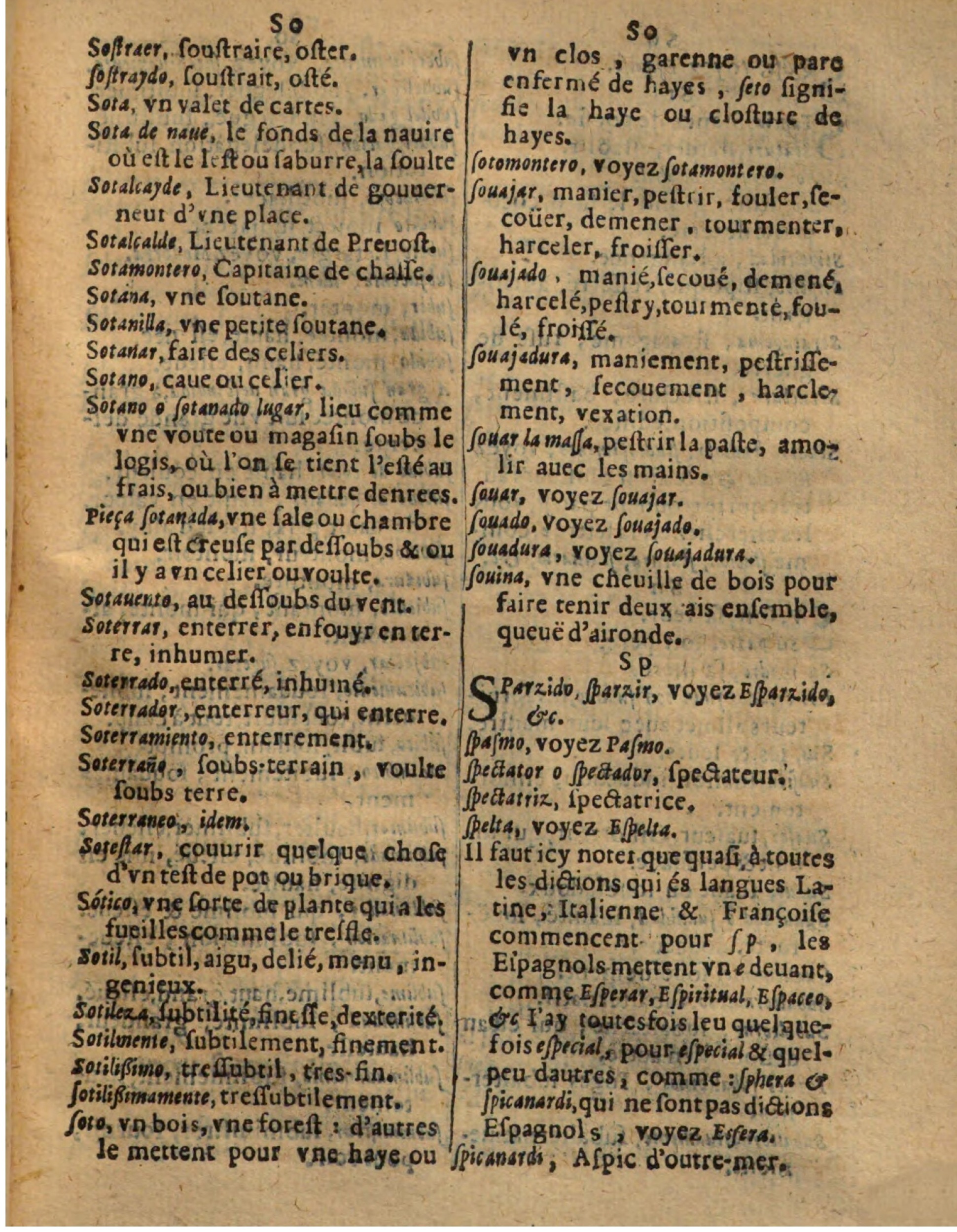1625 - Hubert Antoine - Trésor des deux langues espagnole et française - Augsbourg