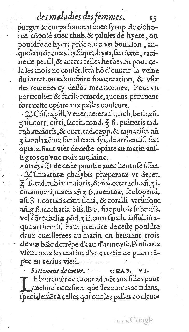 1585 - Jacques du Puis - Trésor des remèdes secrets pour les maladies des femmes - BnF