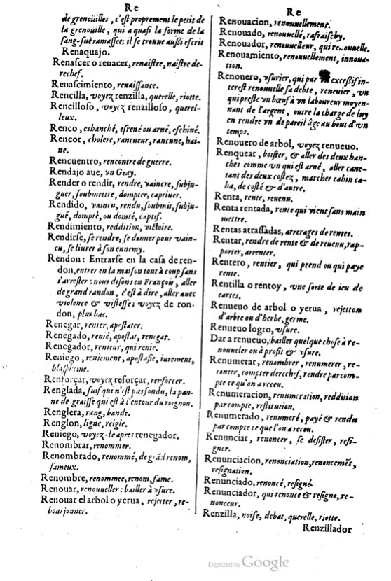 1621 - Adrian Tiffaine - Trésor des deux langues espagnole et française - BM Lyon