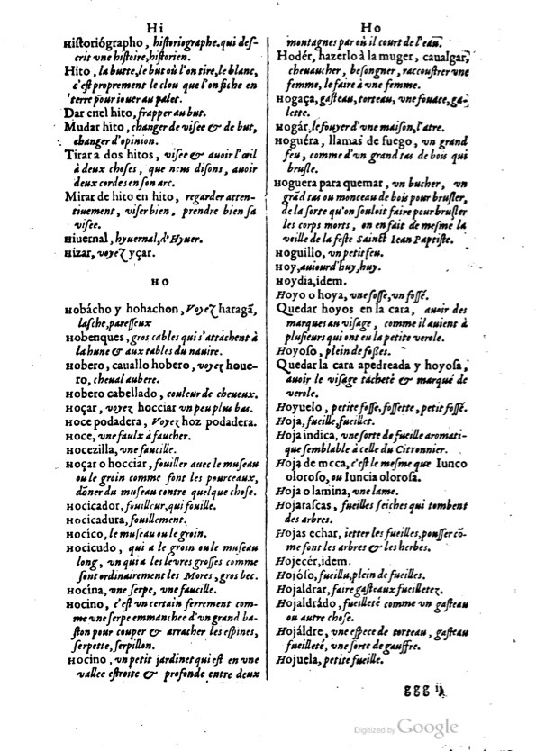1621 - Adrian Tiffaine - Trésor des deux langues espagnole et française - BM Lyon