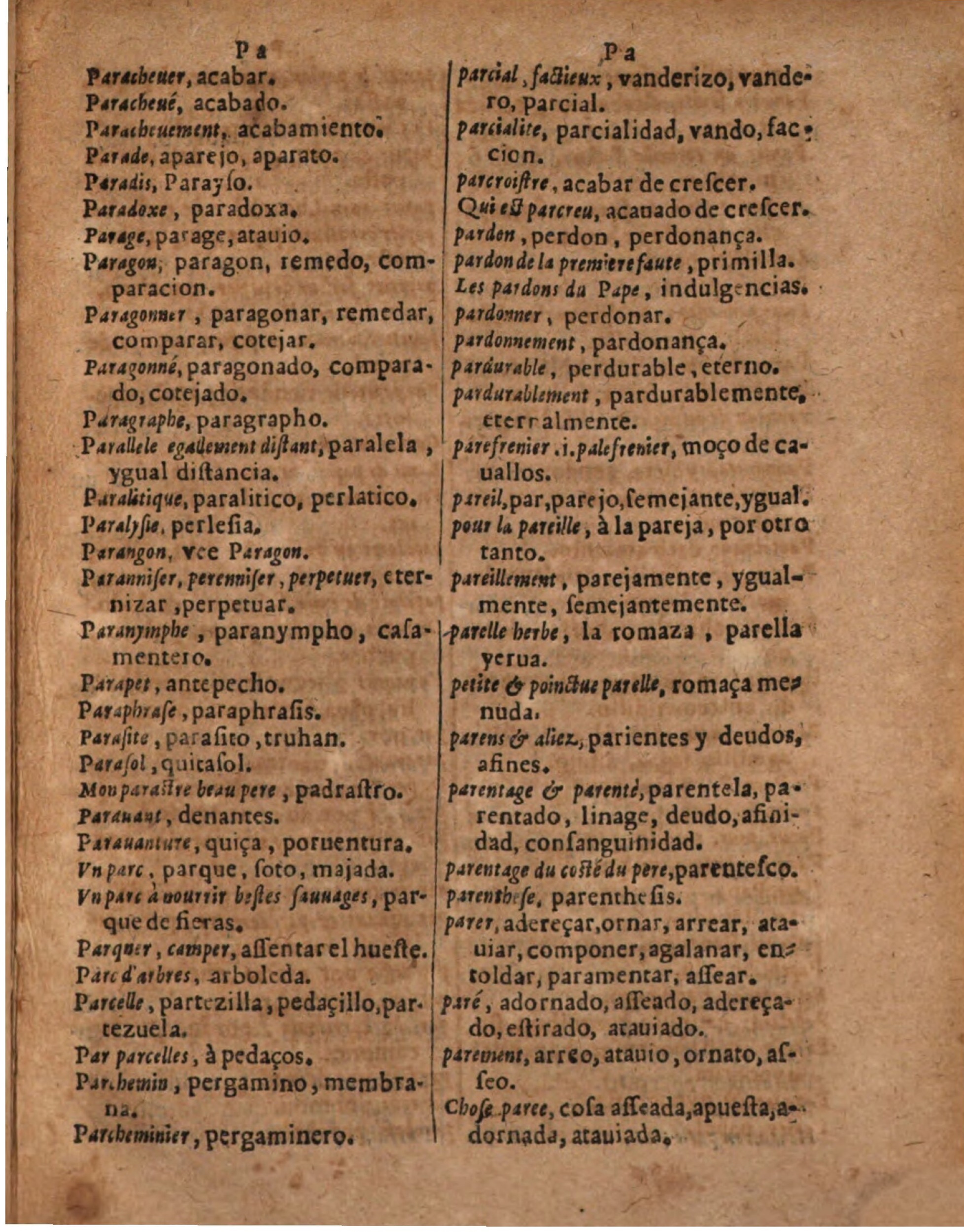 1624 - Hubert Antoine - Trésor des deux langues espagnole et française (Seconde partie) - BSB Munich