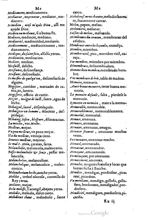 1621 - Adrian Tiffaine - Trésor des deux langues espagnole et française - BM Lyon