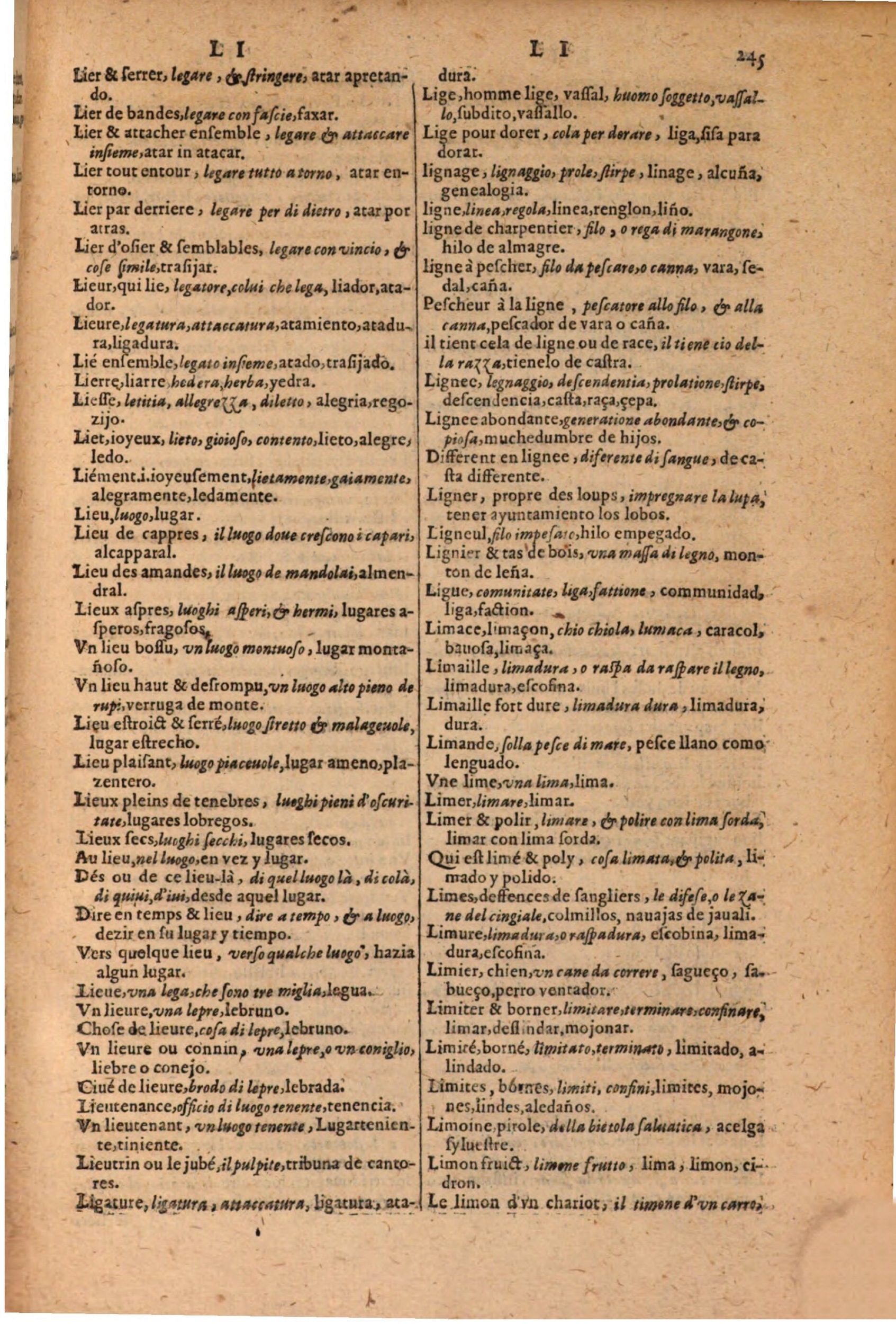 1616 - Pierre de la Rovière - Trésor des trois langues (Seconde partie) - BSB Munich