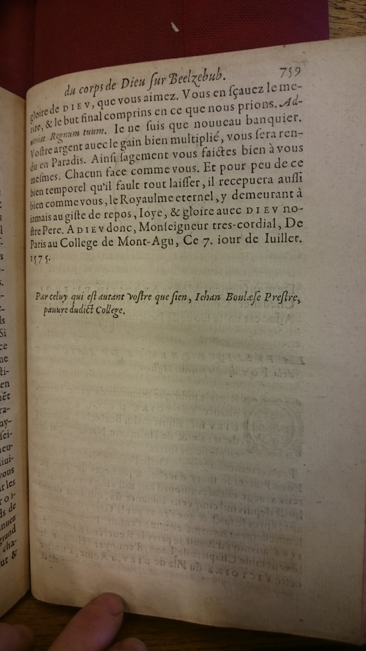 1578 - Nicolas Chesneau - Trésor et entière histoire de la triomphante victoire du corps de Dieu sur l’esprit malin - BM Lyon