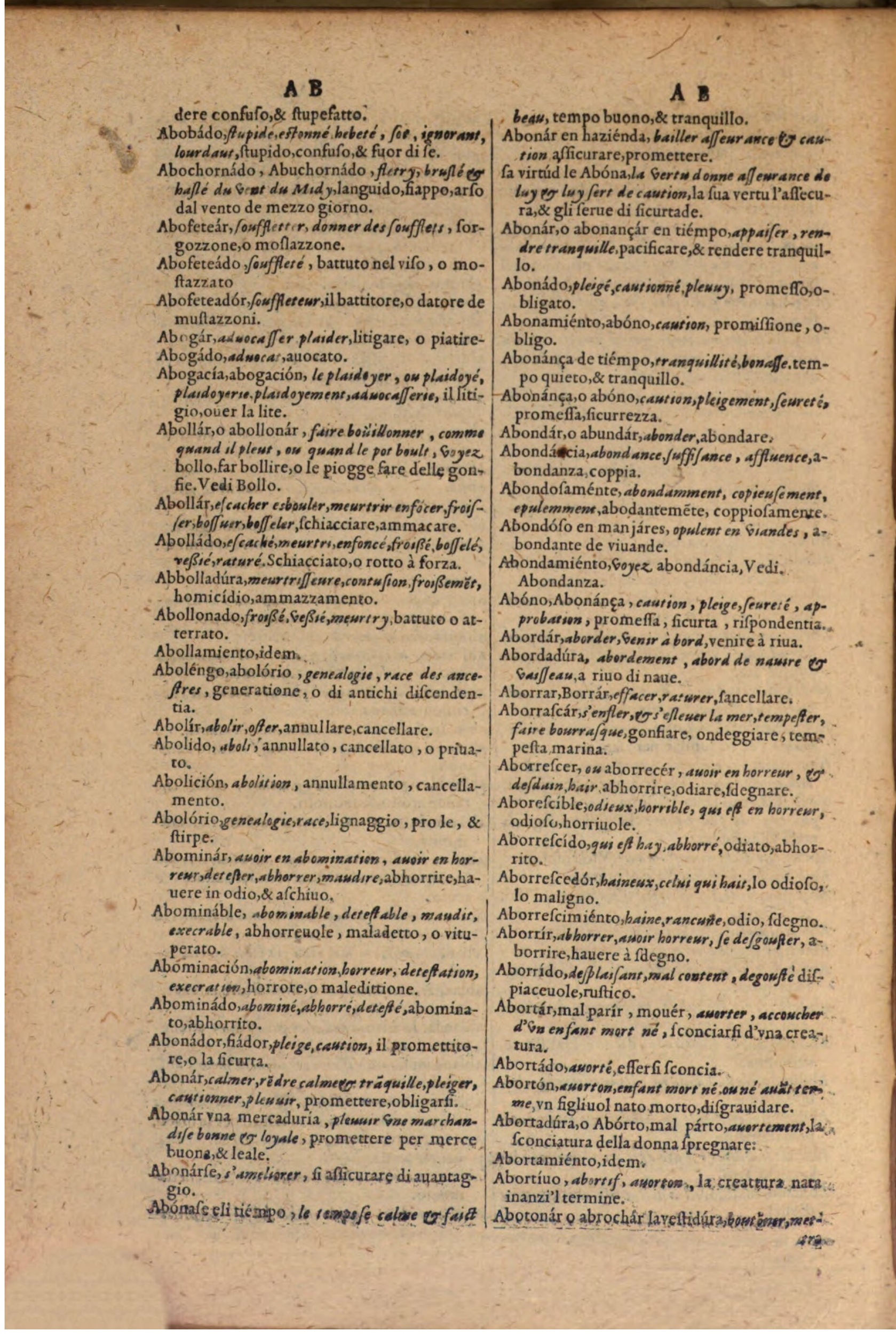 1606 - Samuel Crespin - Thresor des trois langues, francoise, italiene et espagnolle - BSB Munich