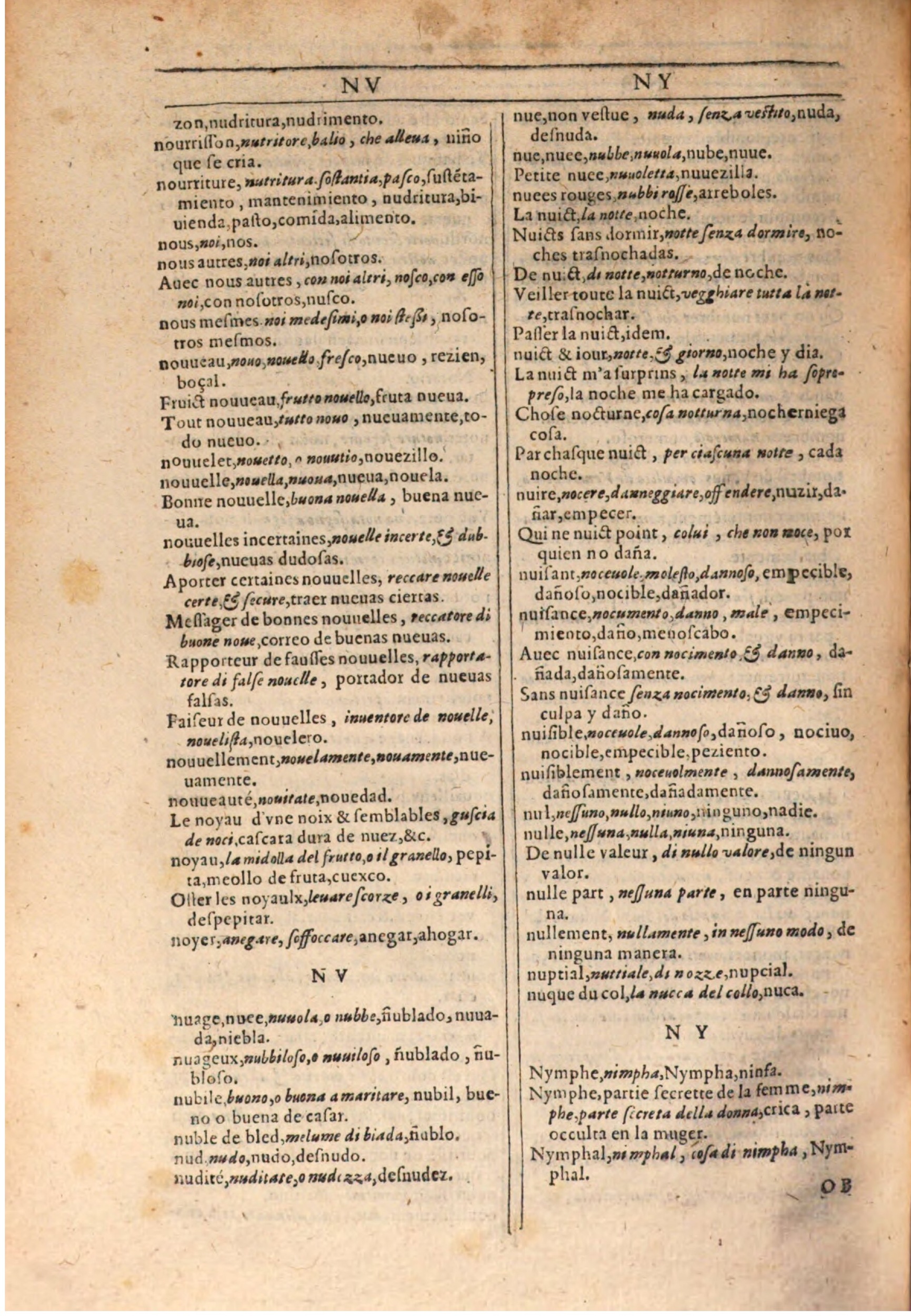 1609 - Philippe Albert et Alexandre Pernet - Trésor des trois langues française, italienne et espagnole (Seconde partie) - BSB Munich