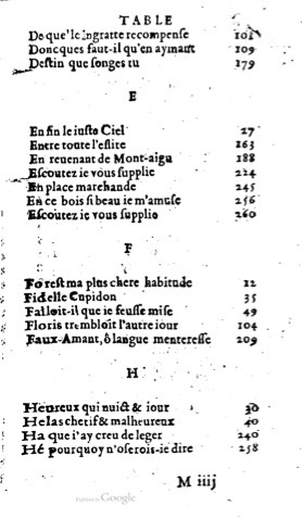 1623 - Jacques Cailloüé - Trésor ou recueil des chansons amoureuses - British Library