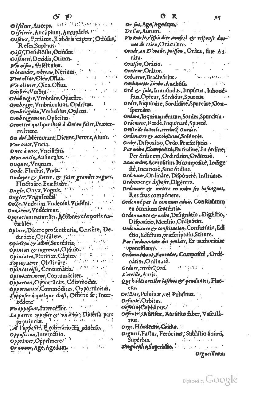 1558 - Guillaume Rouillé - Trésor des mots et traits français - BSB Munich