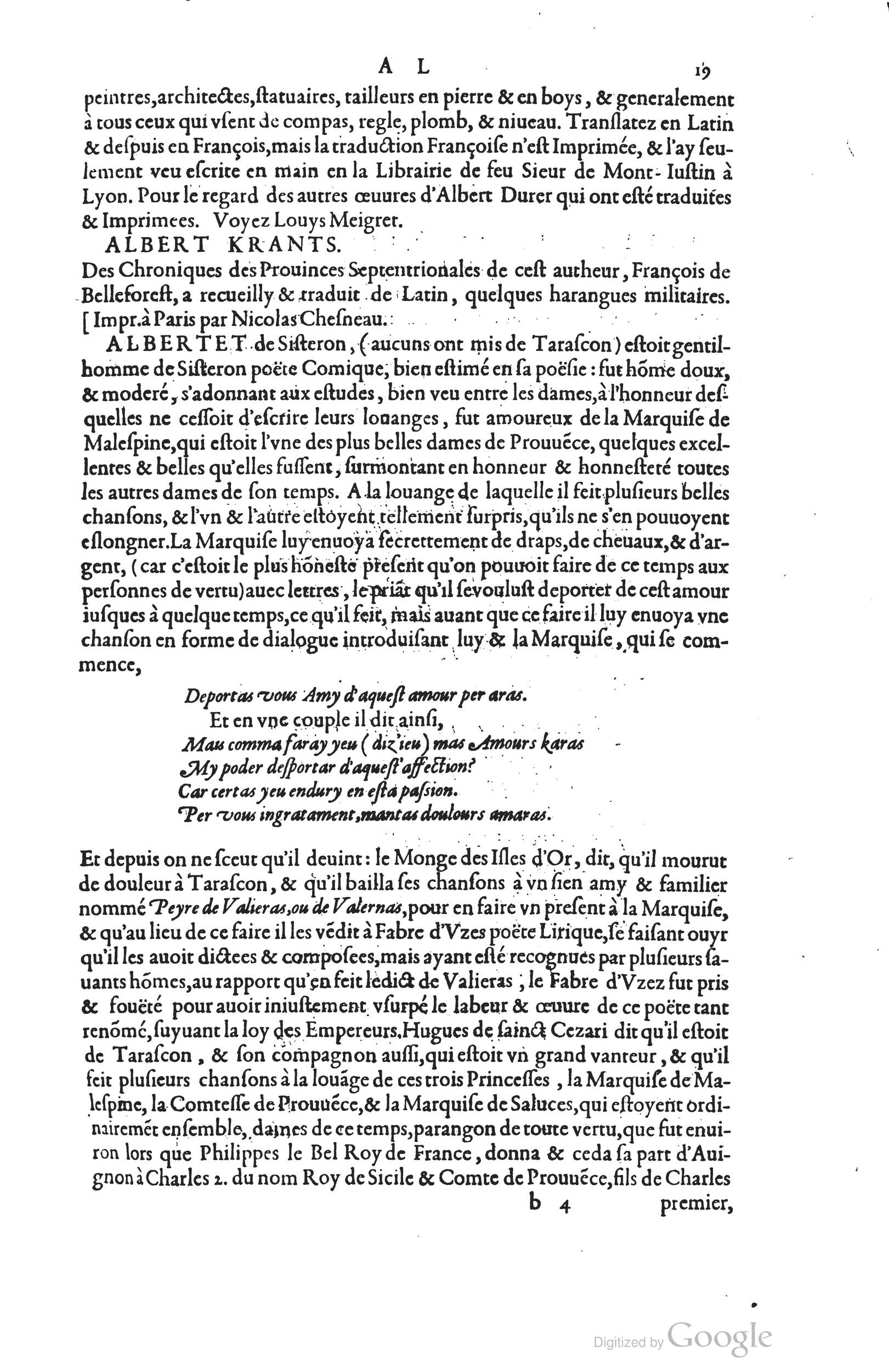 1585 - Barthélemy Honorat - Bibliothèques françaises - BSB Munich