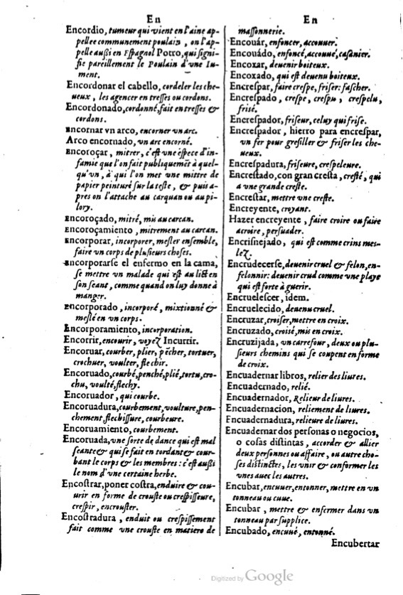 1621 - Adrian Tiffaine - Trésor des deux langues espagnole et française - BM Lyon