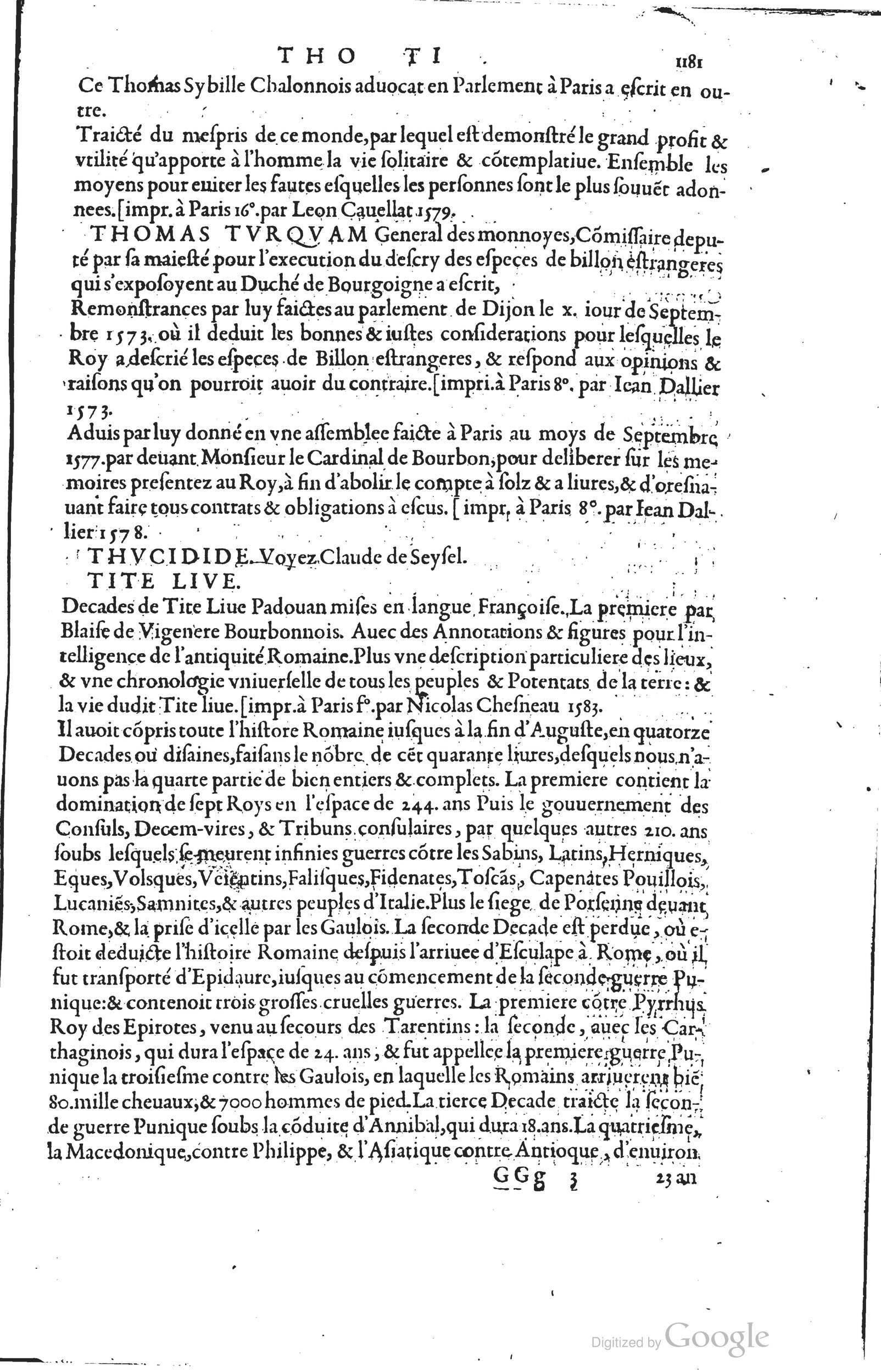 1585 - Barthélemy Honorat - Bibliothèques françaises - BSB Munich