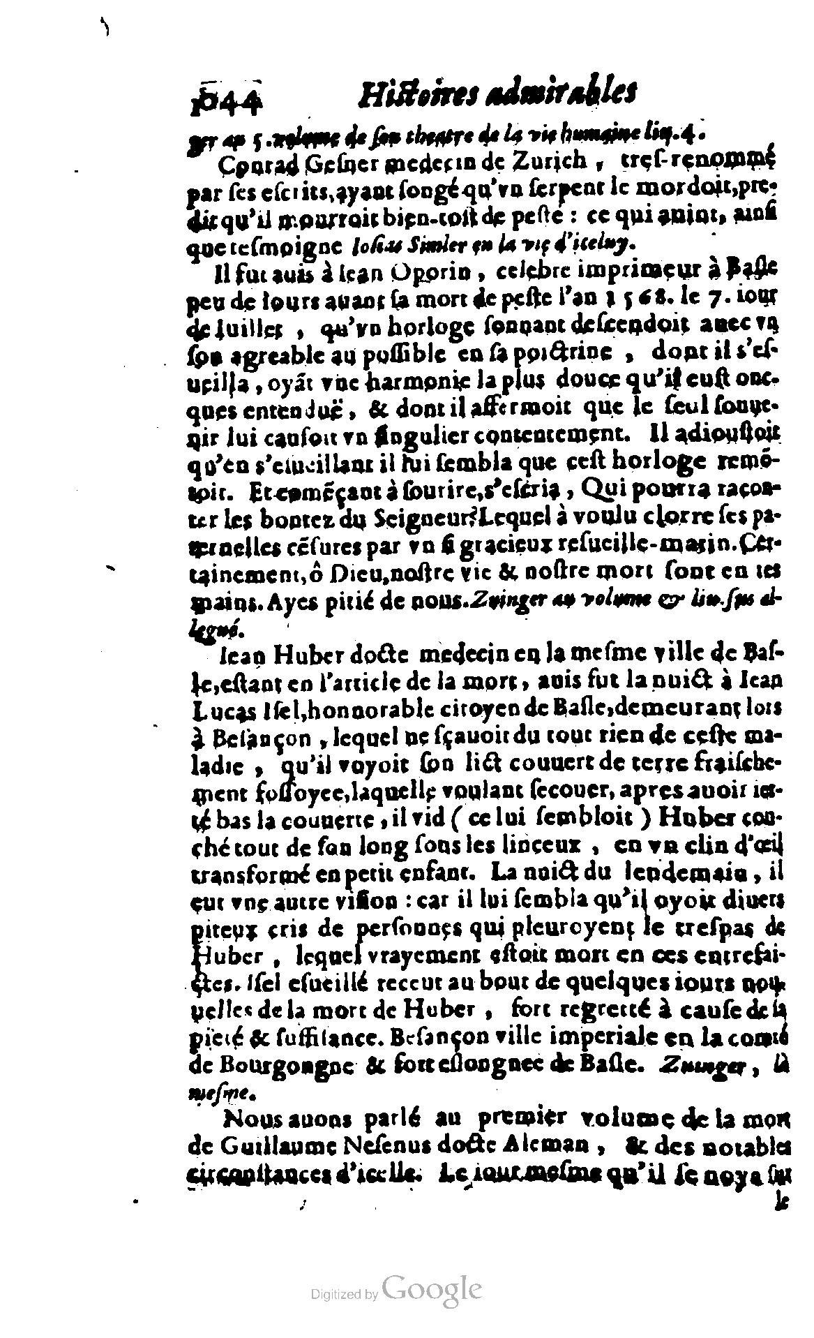 1620 - Samuel Crespin - Trésor d’histoires admirables et mémorables - BCU Lausanne