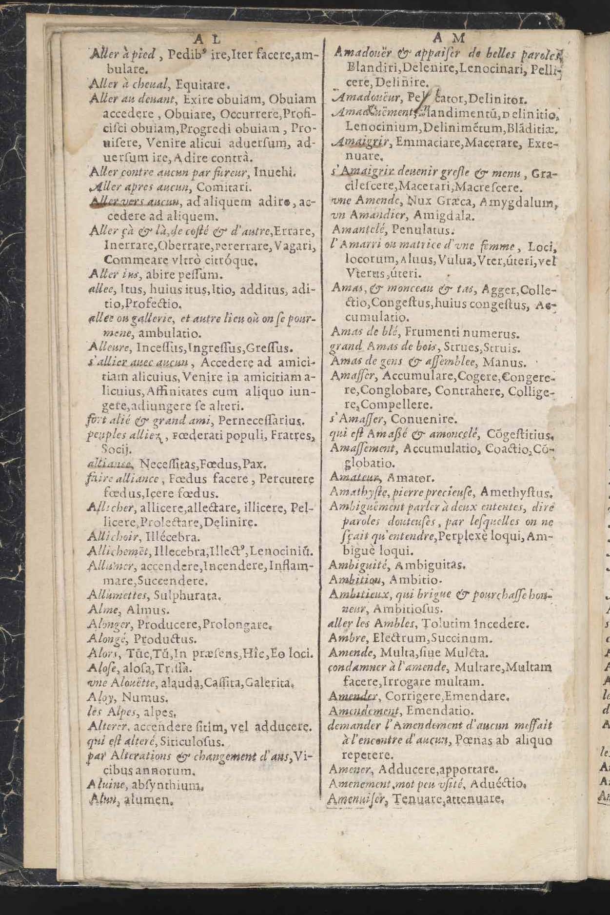 1597 - Richard Aubert - Trésor des mots et traits français - Den Haag 1597 - Richard Aubert - Trésor des mots et traits français - Den Haag