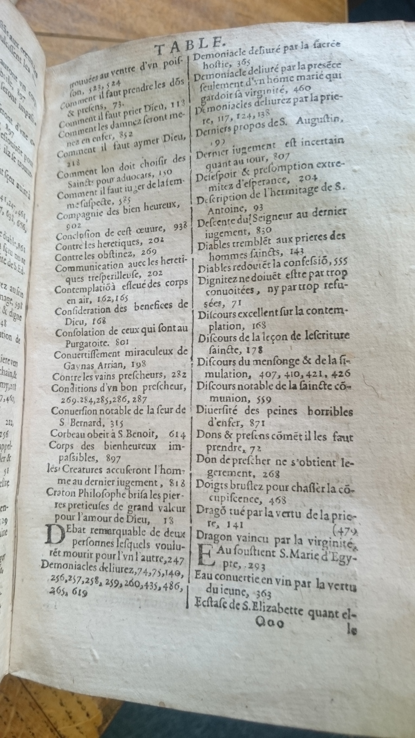 1596 - Jean Bogart - Trésor des faits et dits mémorables des hommes saints et illustres - Douai Quincy