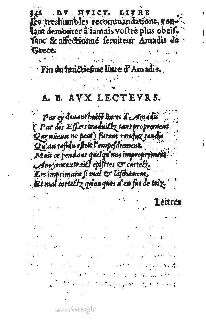 1567 - Jean Pygot - Trésor des Amadis - BM Lyon 1567 - Jean Pygot - Trésor des Amadis - BM Lyon