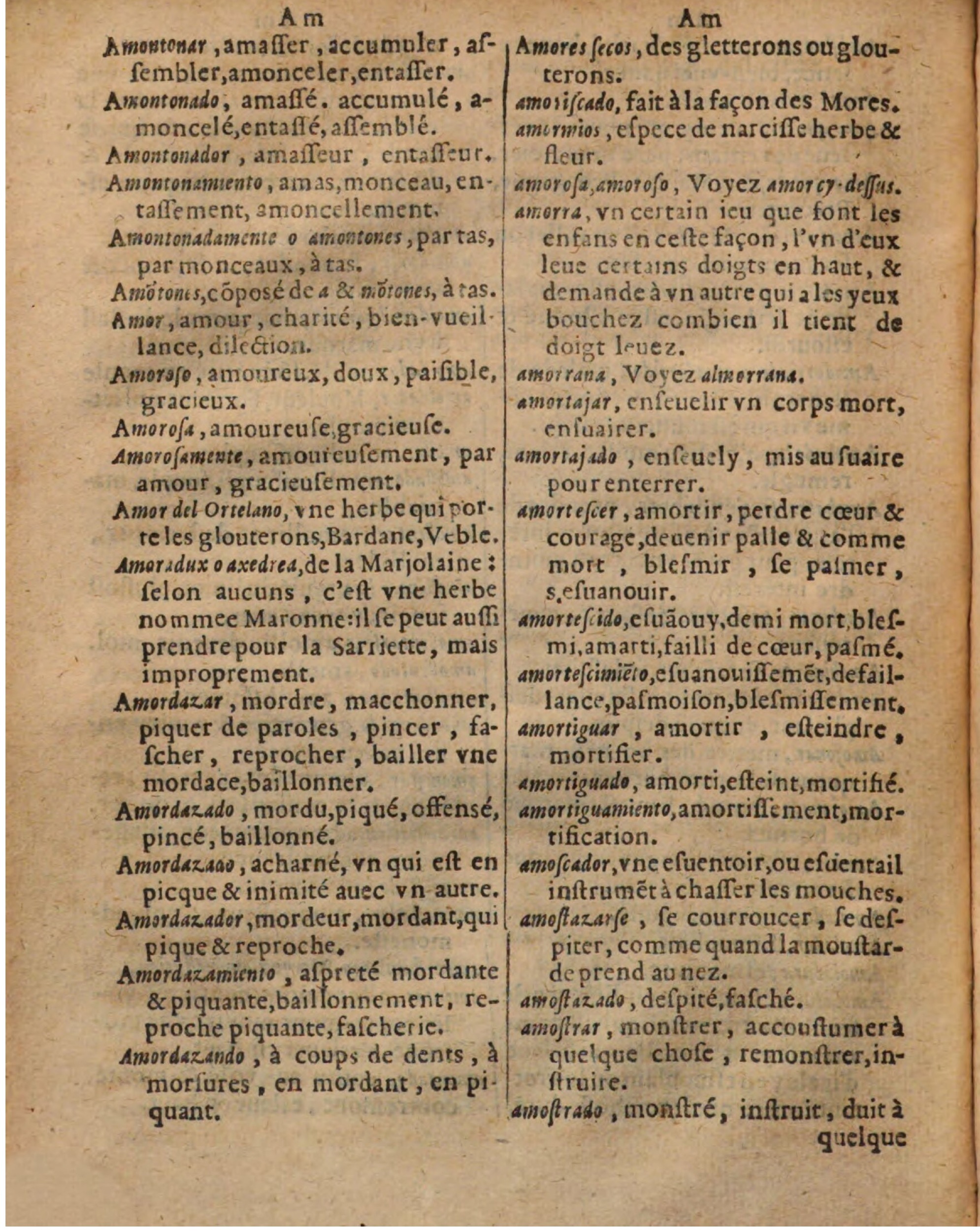 1625 - Hubert Antoine - Trésor des deux langues espagnole et française - Augsbourg