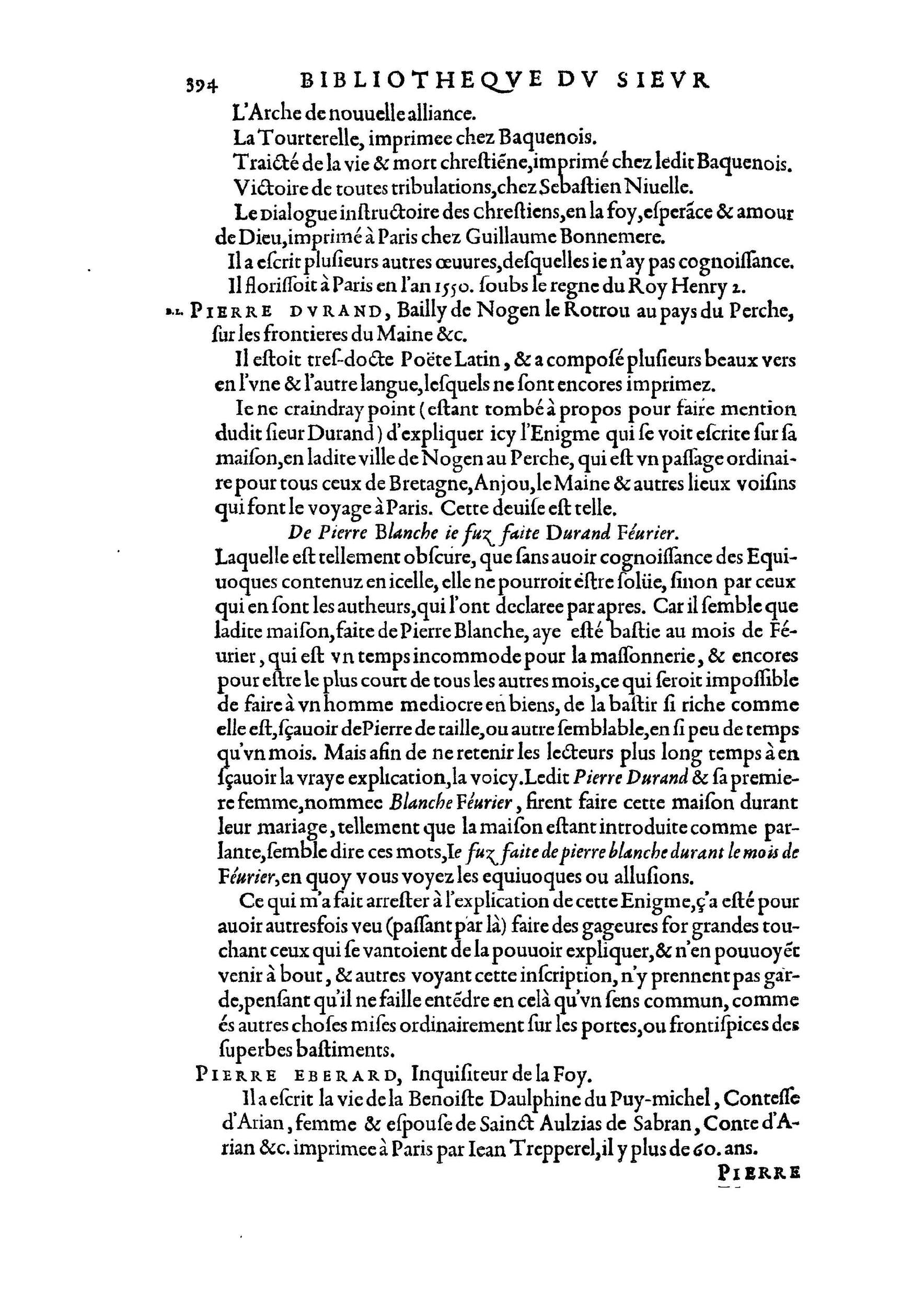1584 - Abel L&#039;Angelier - Bibliothèques françaises - BnF