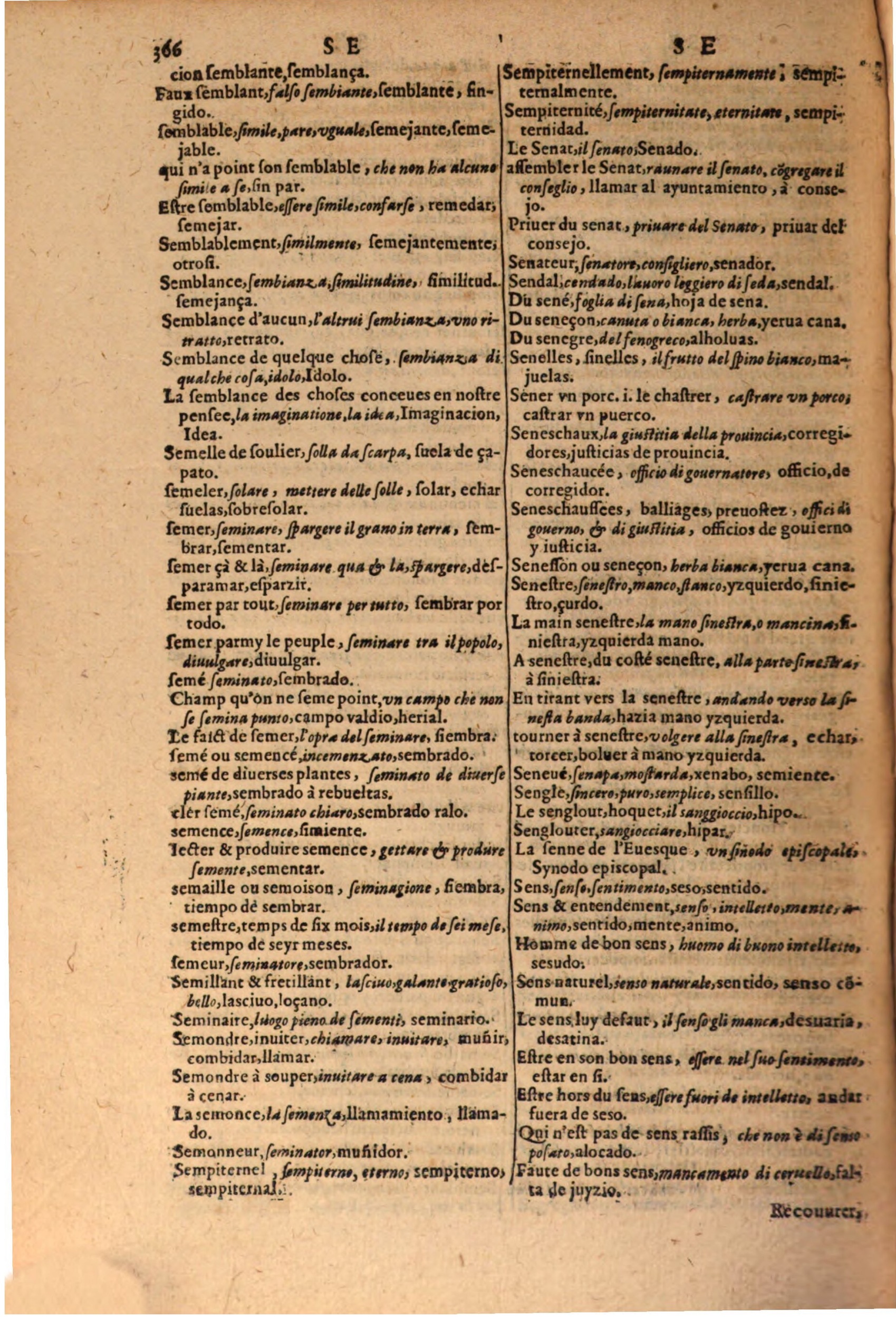 1616 - Pierre de la Rovière - Trésor des trois langues (Seconde partie) - BSB Munich