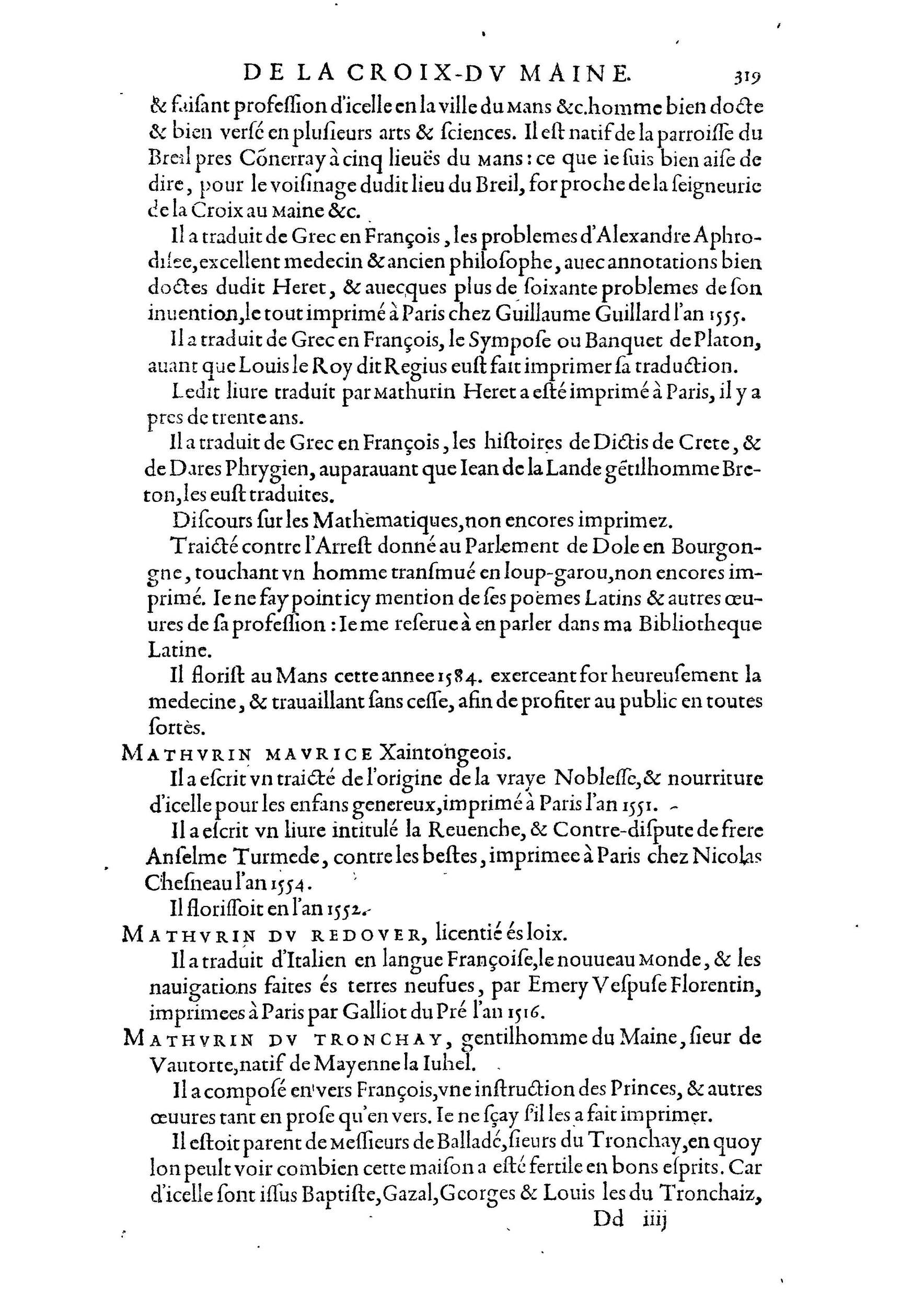 1584 - Abel L&#039;Angelier - Bibliothèques françaises - BnF