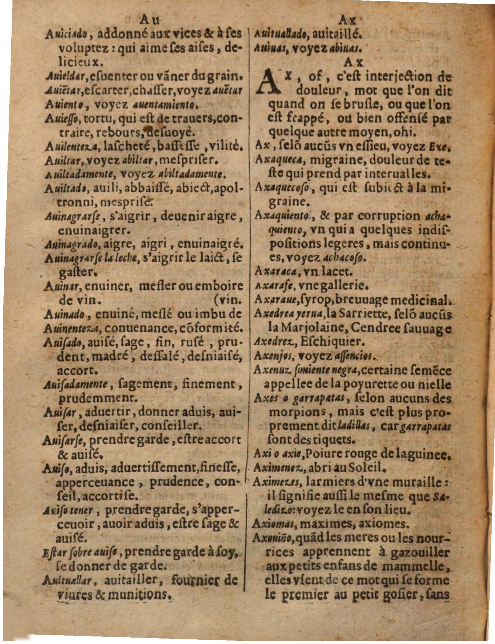 1625 - Hubert Antoine - Trésor des deux langues espagnole et française - Augsbourg
