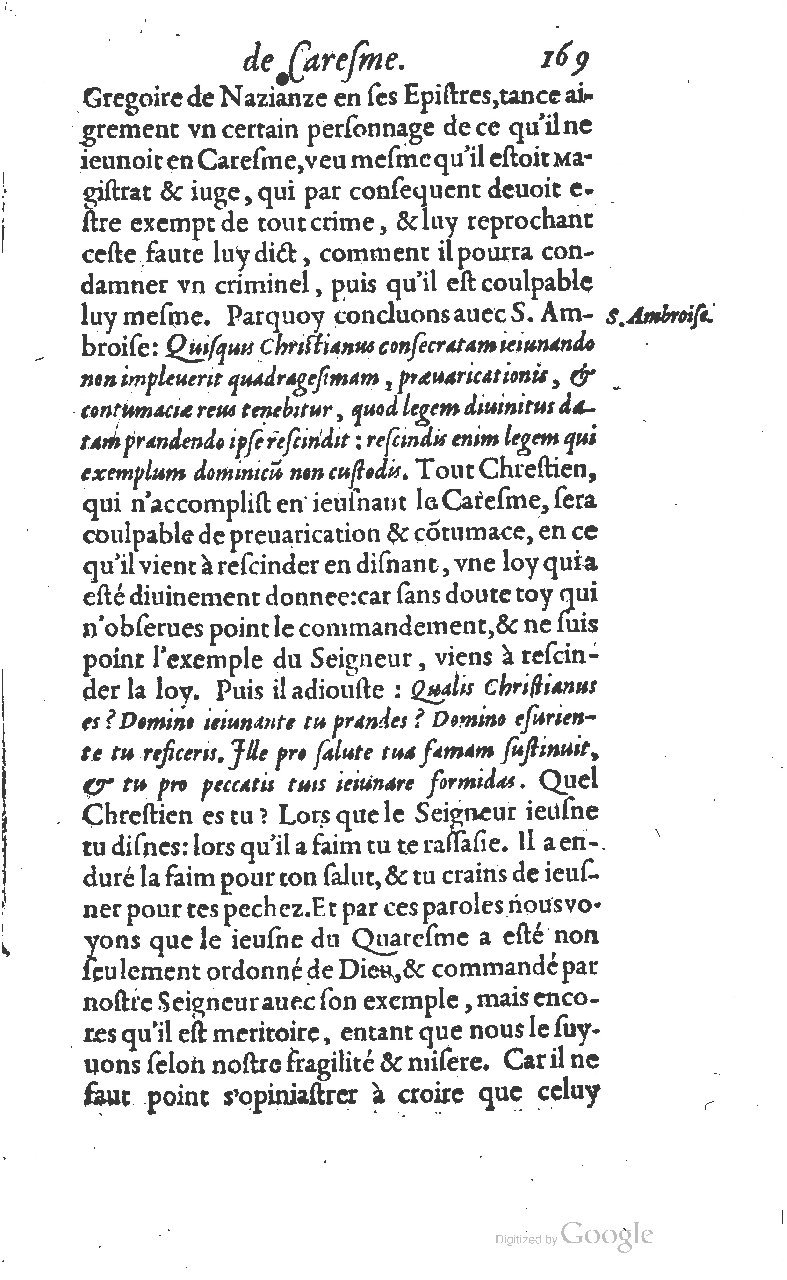 1607 - Nicolas Du Fossé - Trésor quadragésimal - T 01 - BM Lyon