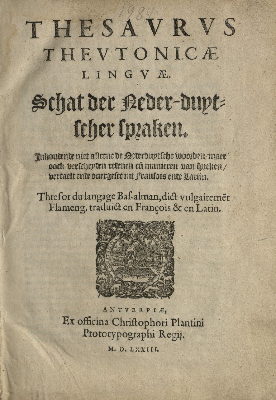 1573 - Christophe Plantin - Trésor du langage bas-allemand - Greifswald