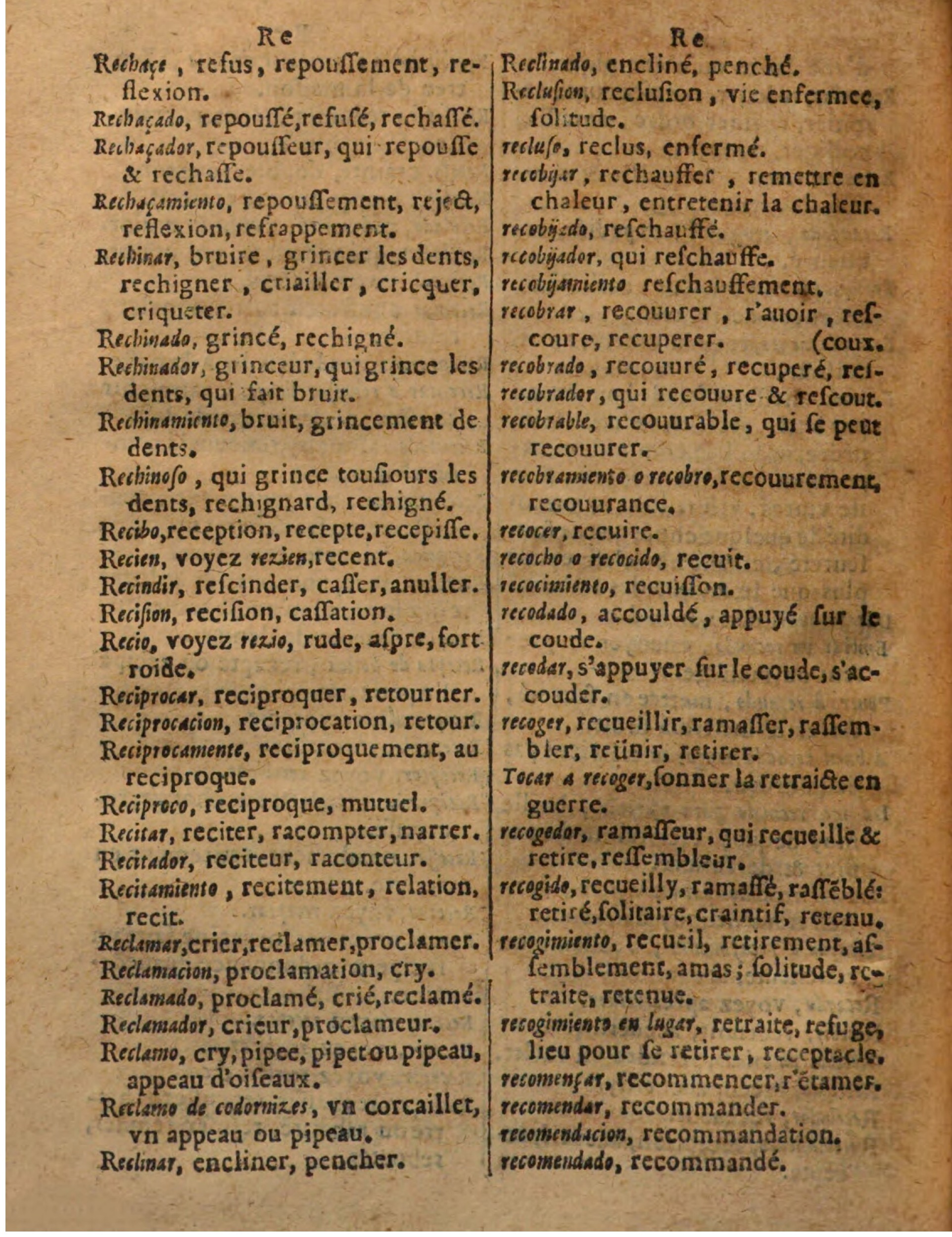 1625 - Hubert Antoine - Trésor des deux langues espagnole et française - Augsbourg