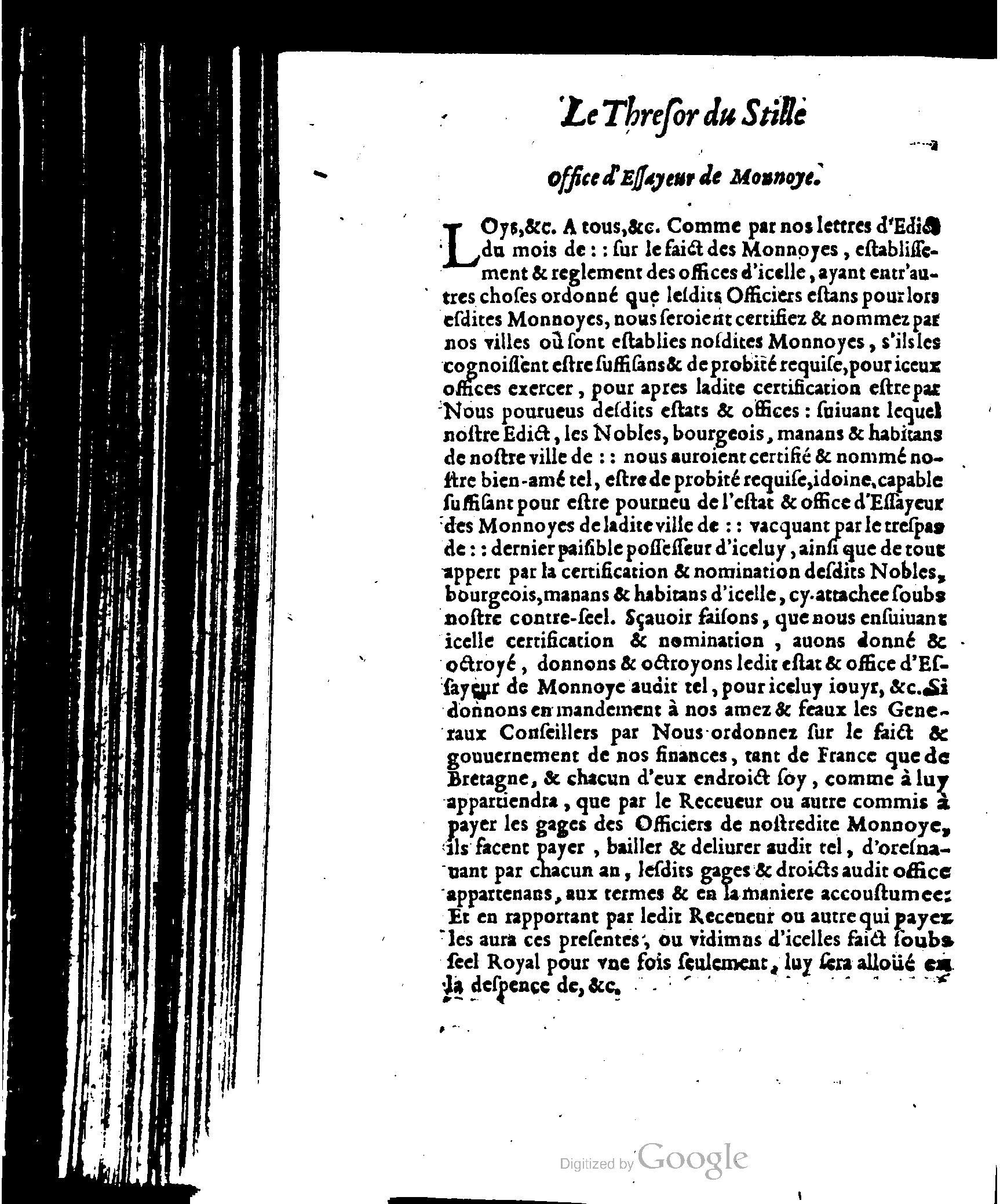 1614 - Jean Richer - Trésor du nouveau style et protocole de la chancellerie de France - BSB Munich