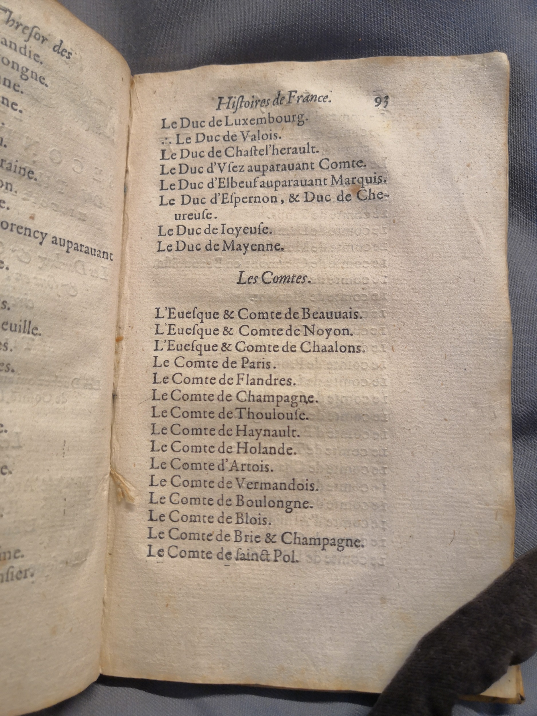 1614 - Jean Corrozet - Trésor des histoires de France - Amsterdam