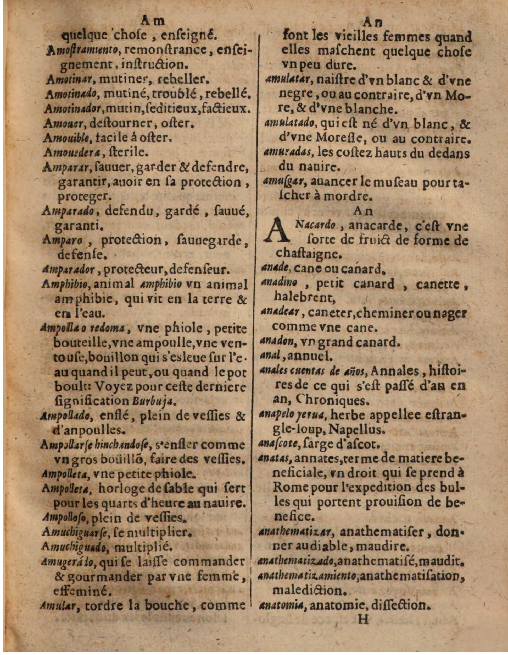 1625 - Hubert Antoine - Trésor des deux langues espagnole et française - Augsbourg