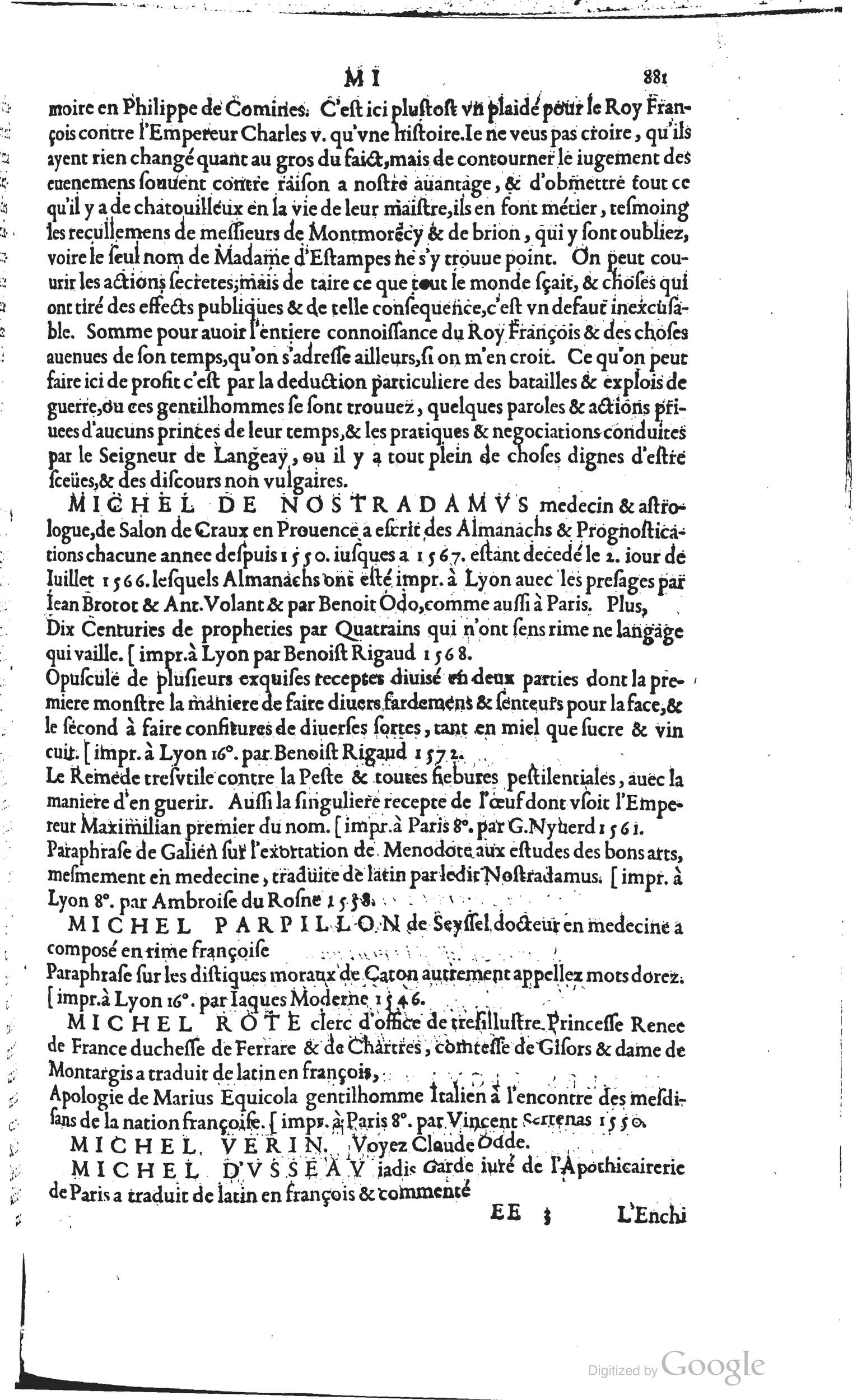 1585 - Barthélemy Honorat - Bibliothèques françaises - BSB Munich
