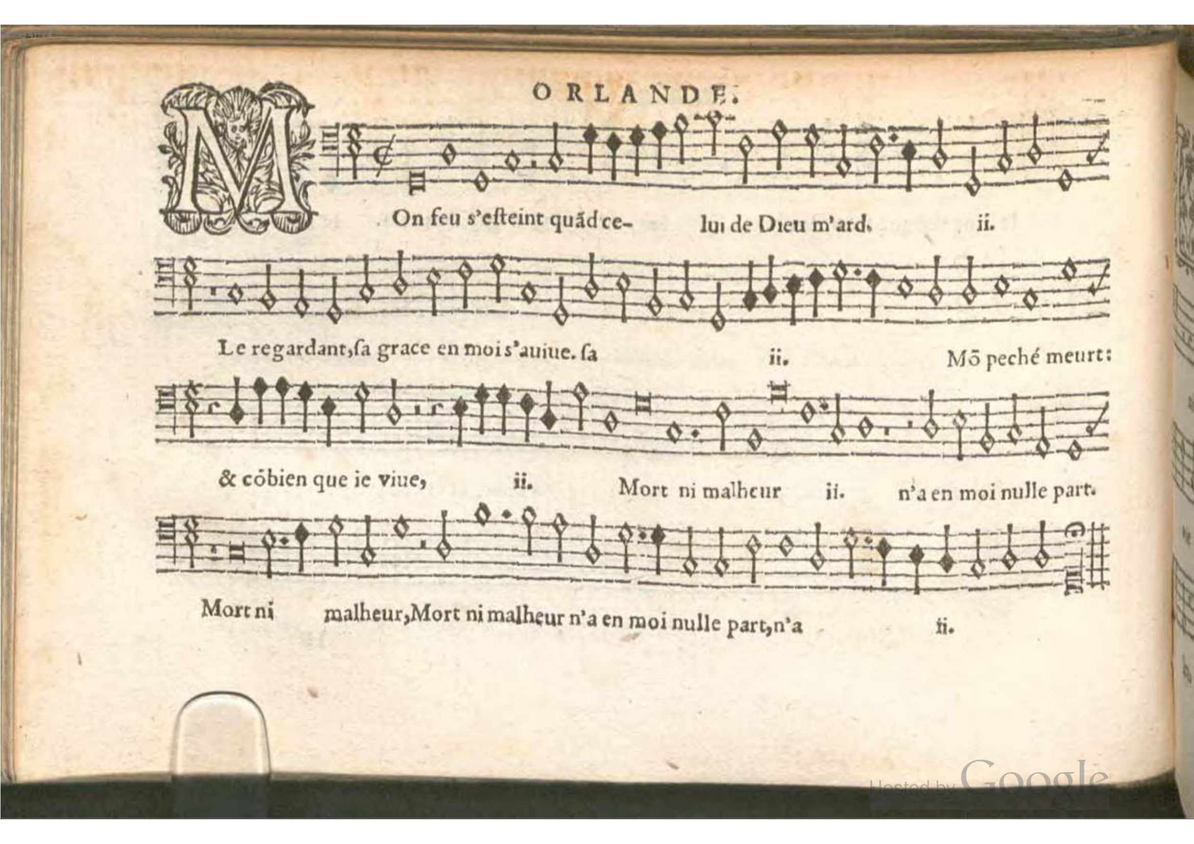 1576 - [Pierre de Saint-André] - Trésor de musique d’Orlande de Lassus Bassus - BSB Munich