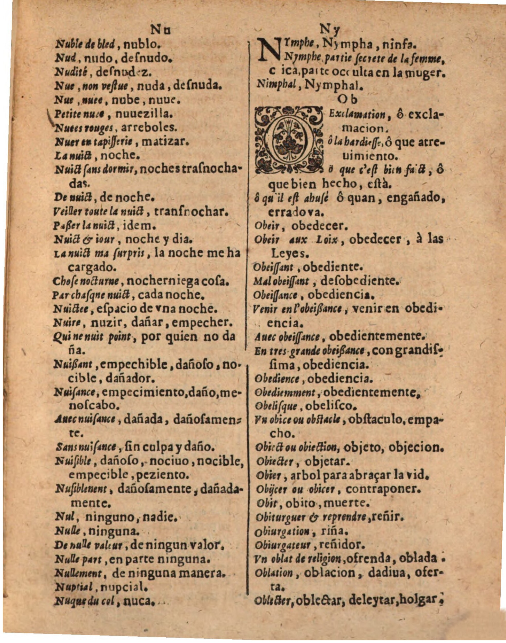 1624 - Hubert Antoine - Trésor des deux langues espagnole et française (Seconde partie) - BSB Munich