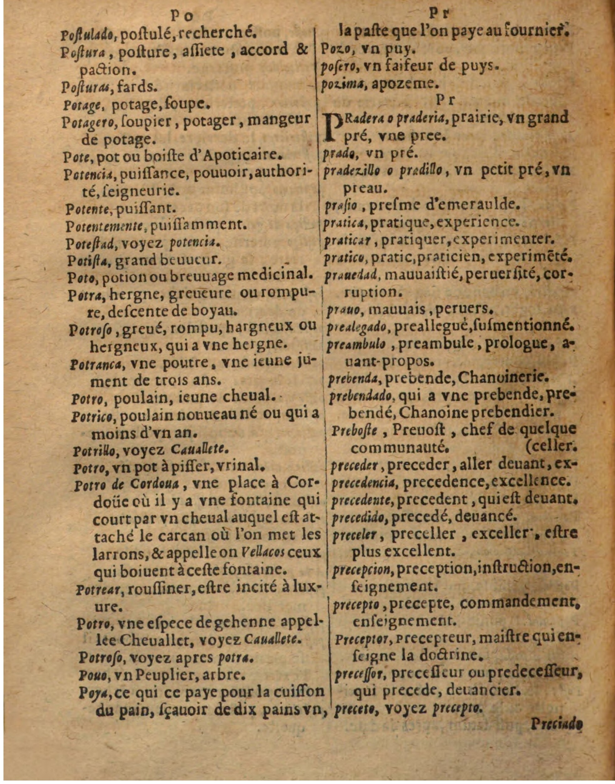 1625 - Hubert Antoine - Trésor des deux langues espagnole et française - Augsbourg