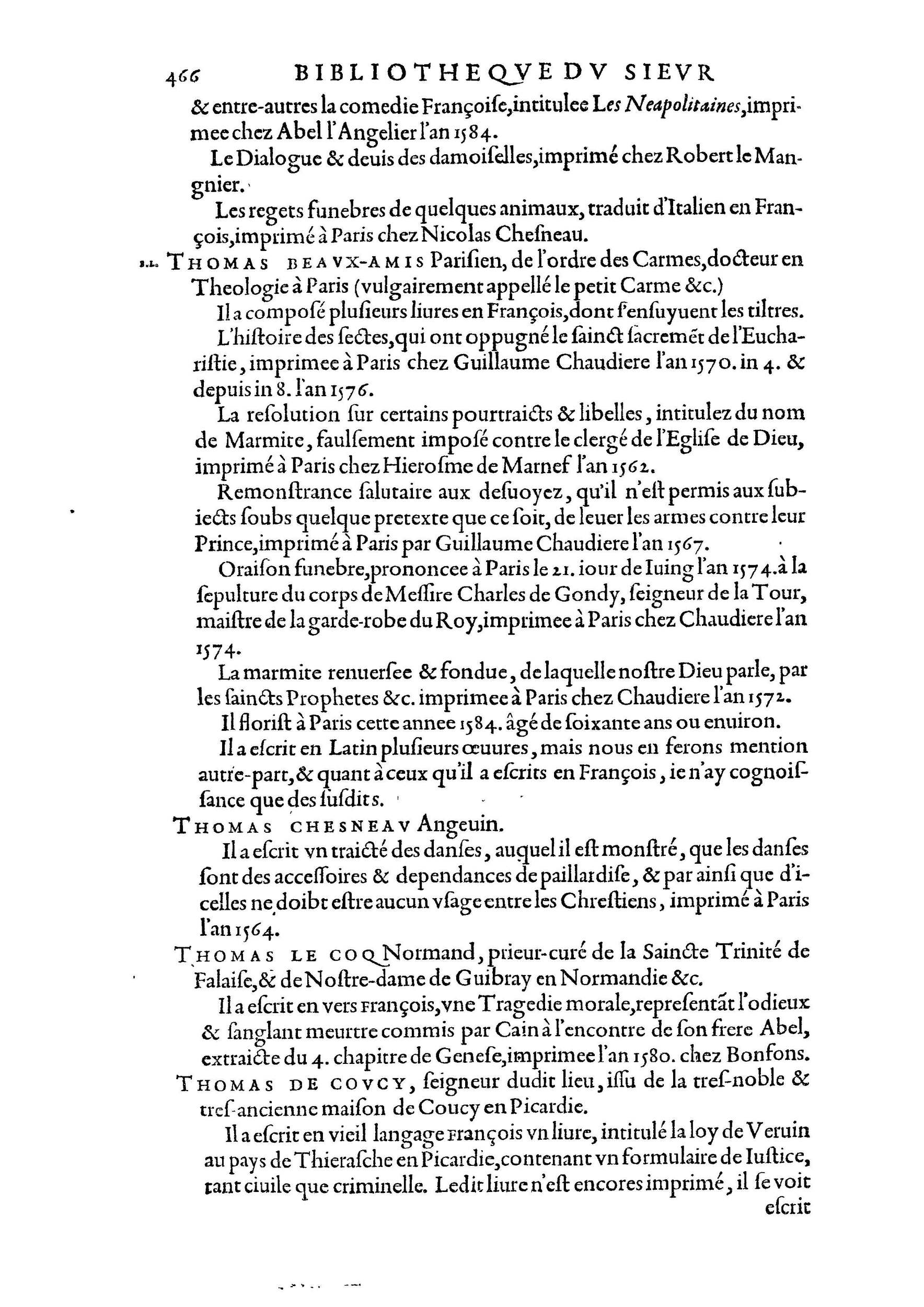 1584 - Abel L&#039;Angelier - Bibliothèques françaises - BnF
