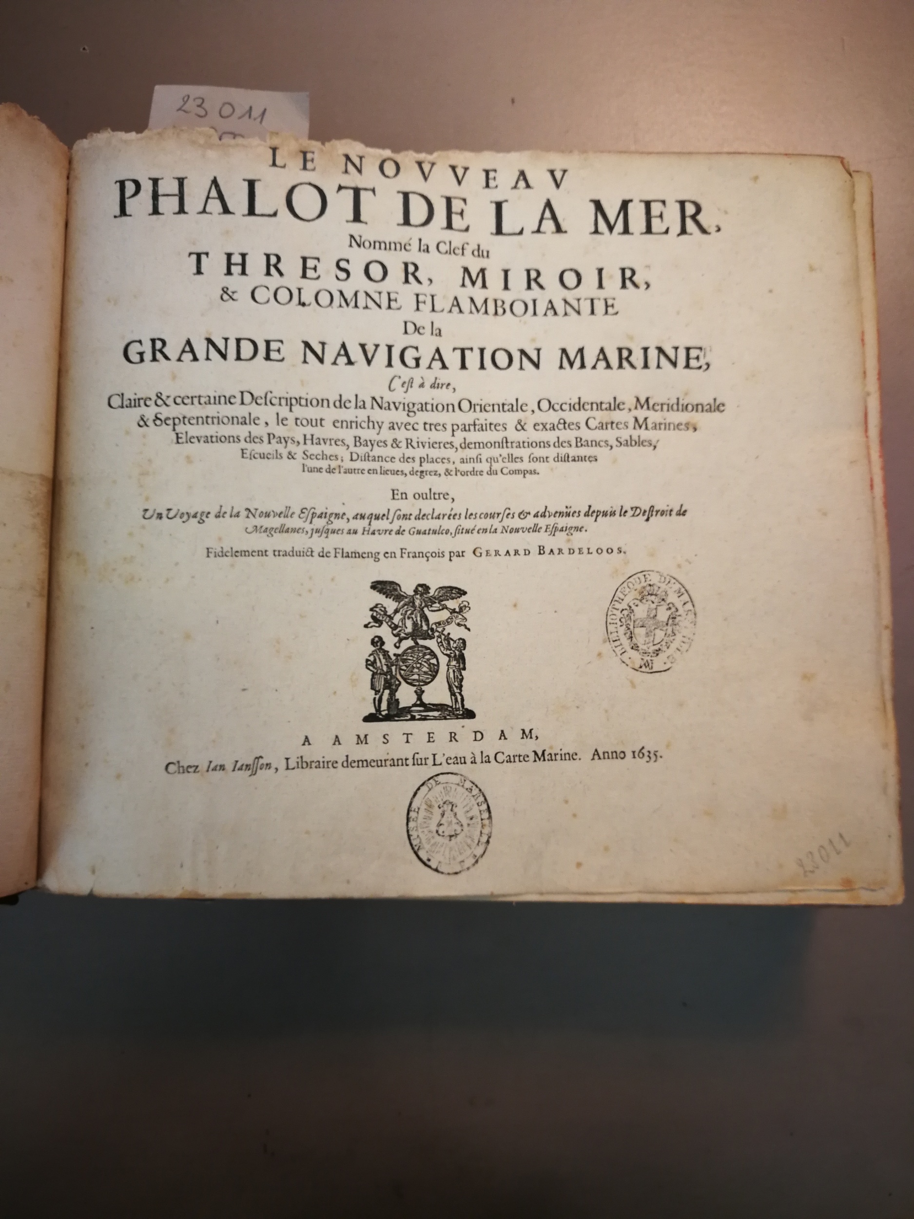1635 - Jean Jansson - Nouveau phalot de la mer nommé la clef du trésor - BM Marseille